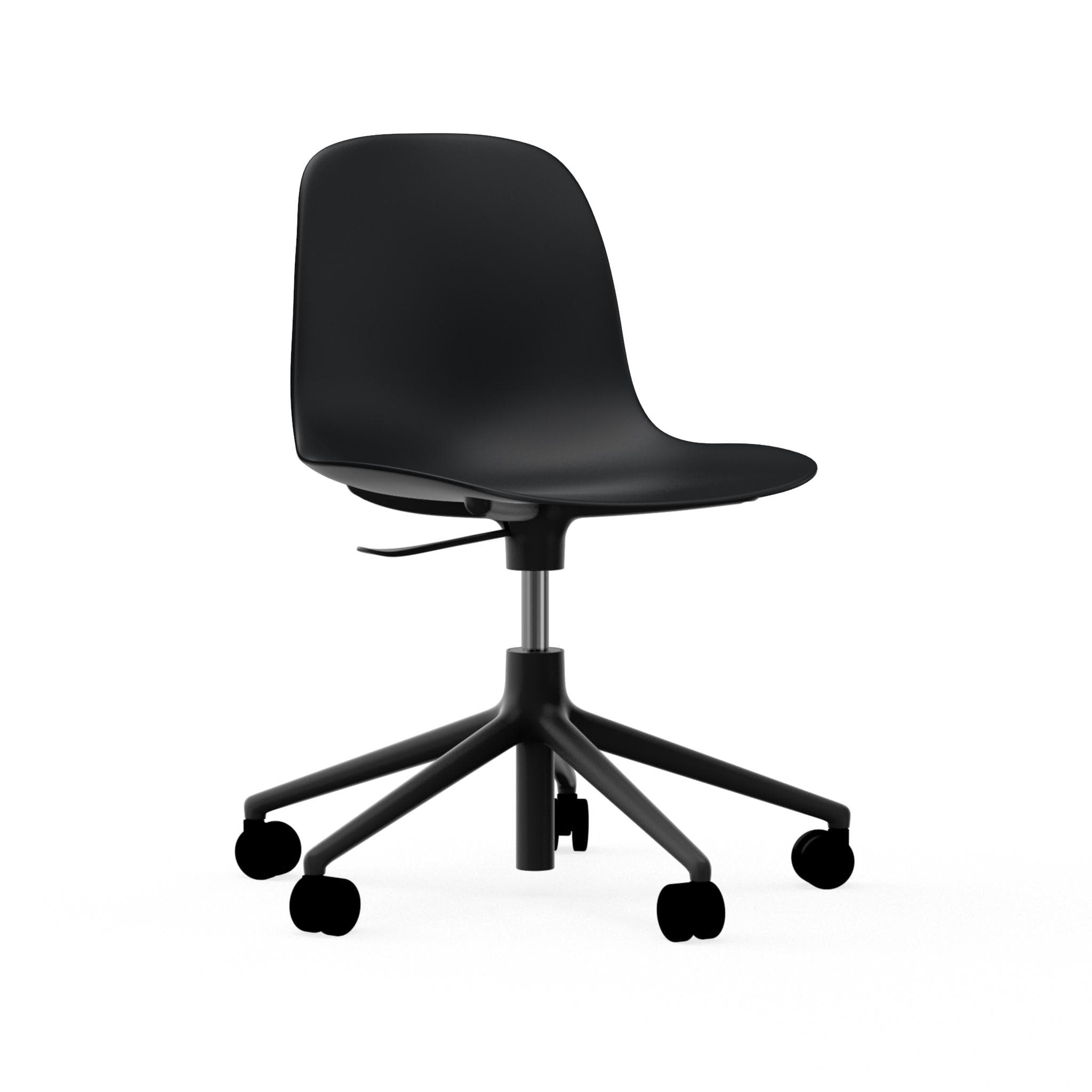 Bürostuhl mit einstellbaren Formularen 5W schwarz mit schwarzer Basis auf Rädern