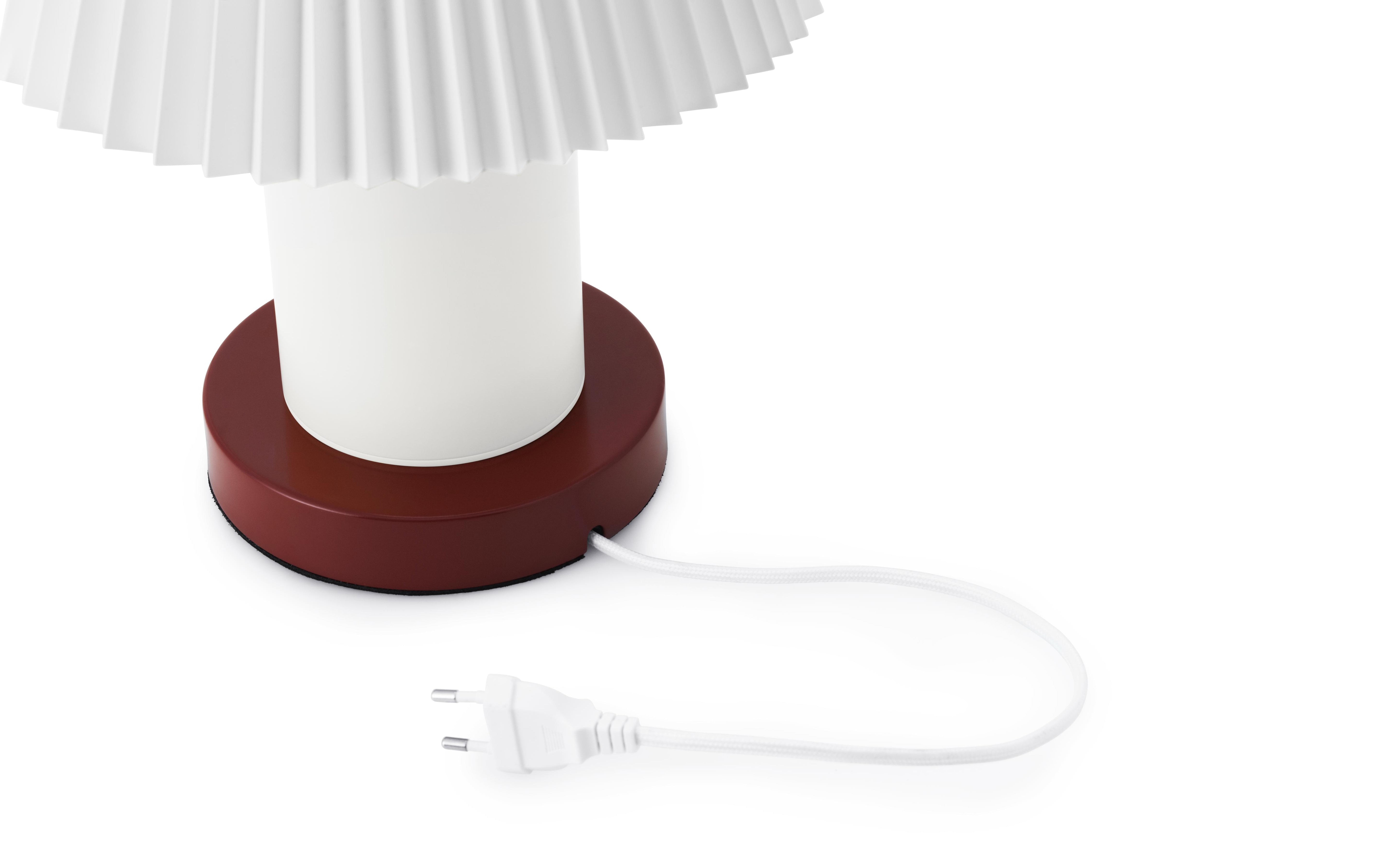 Lampa stołowa CELLU biały z brązową podstawą