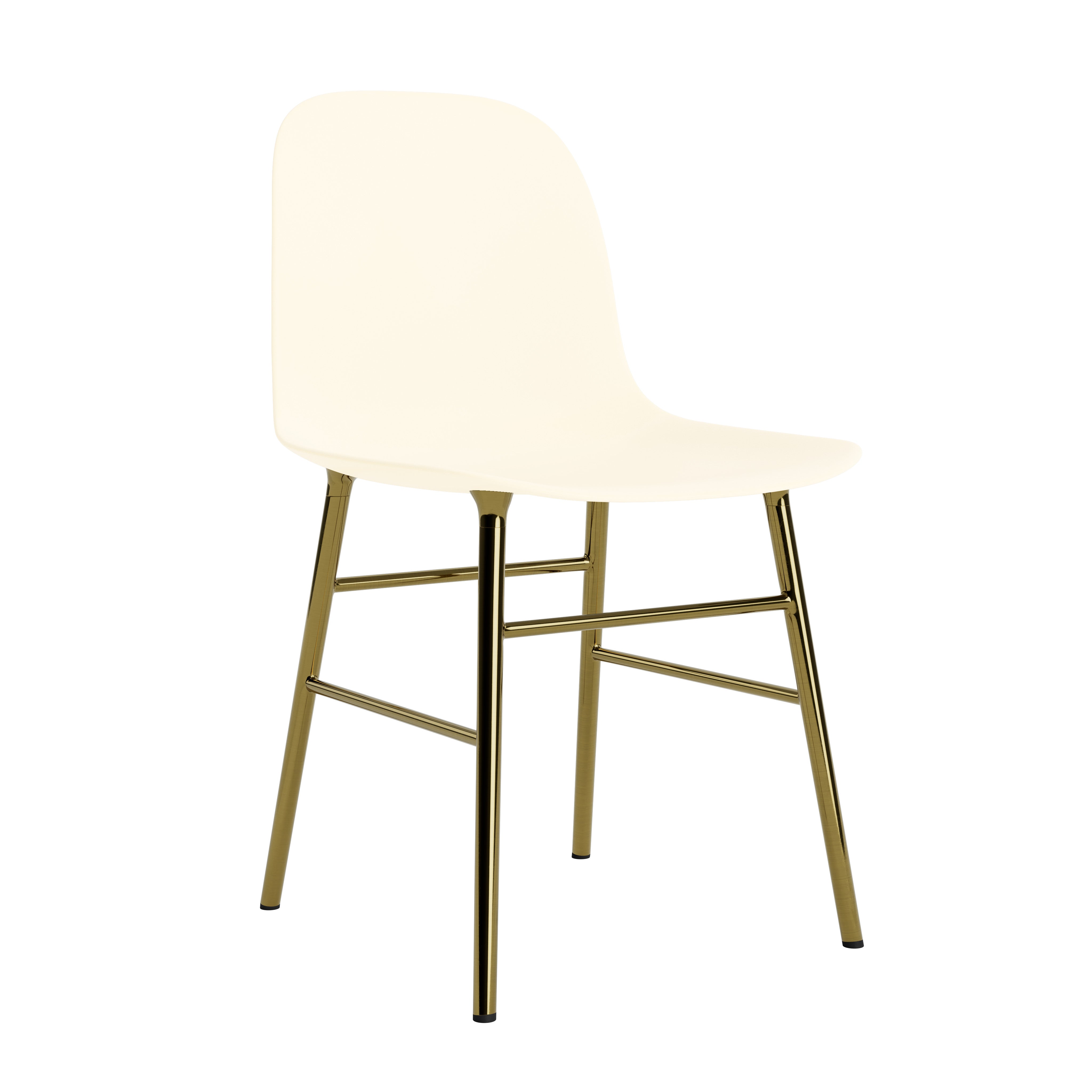 Chair of a cream forms with a golden base