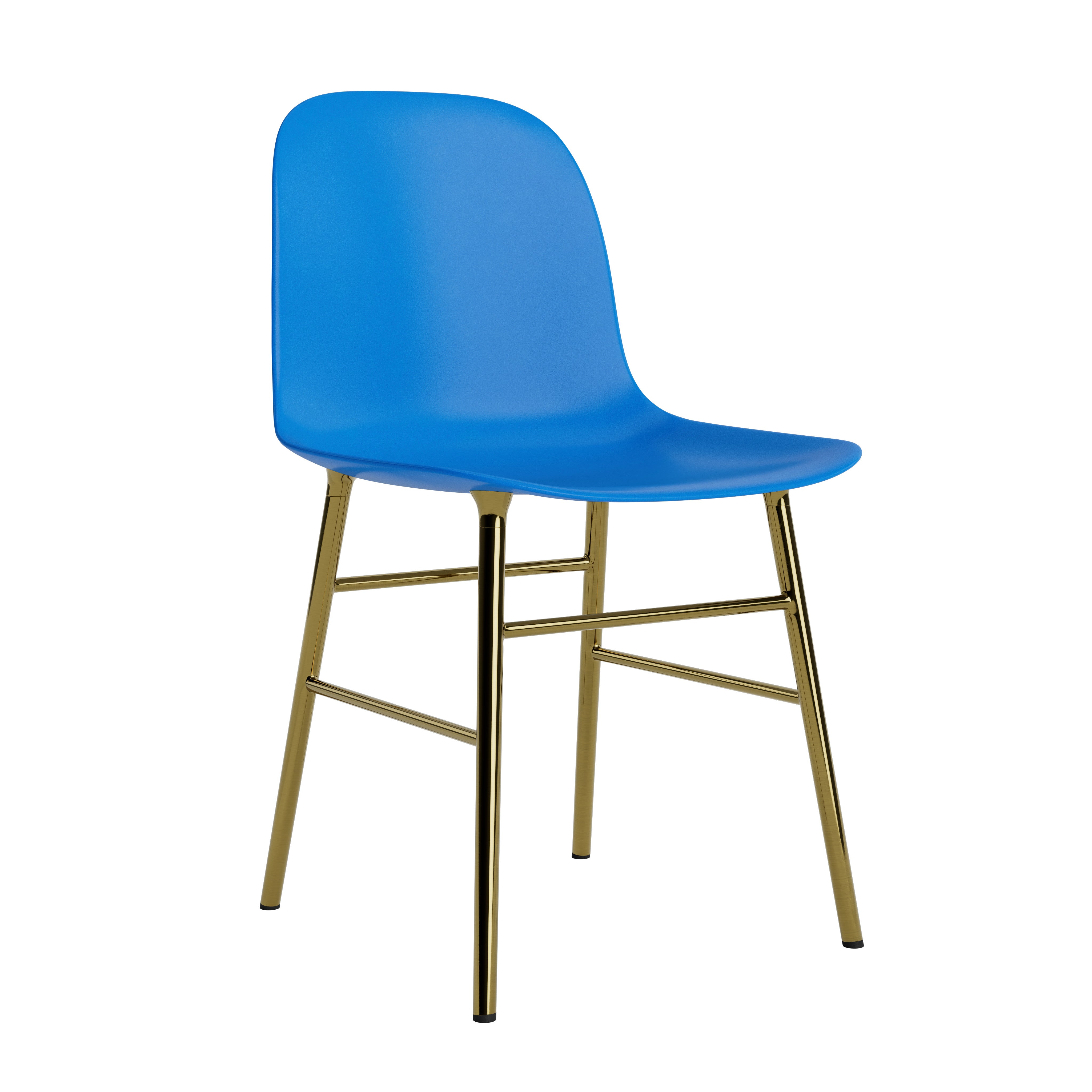 Blue chair with a golden base