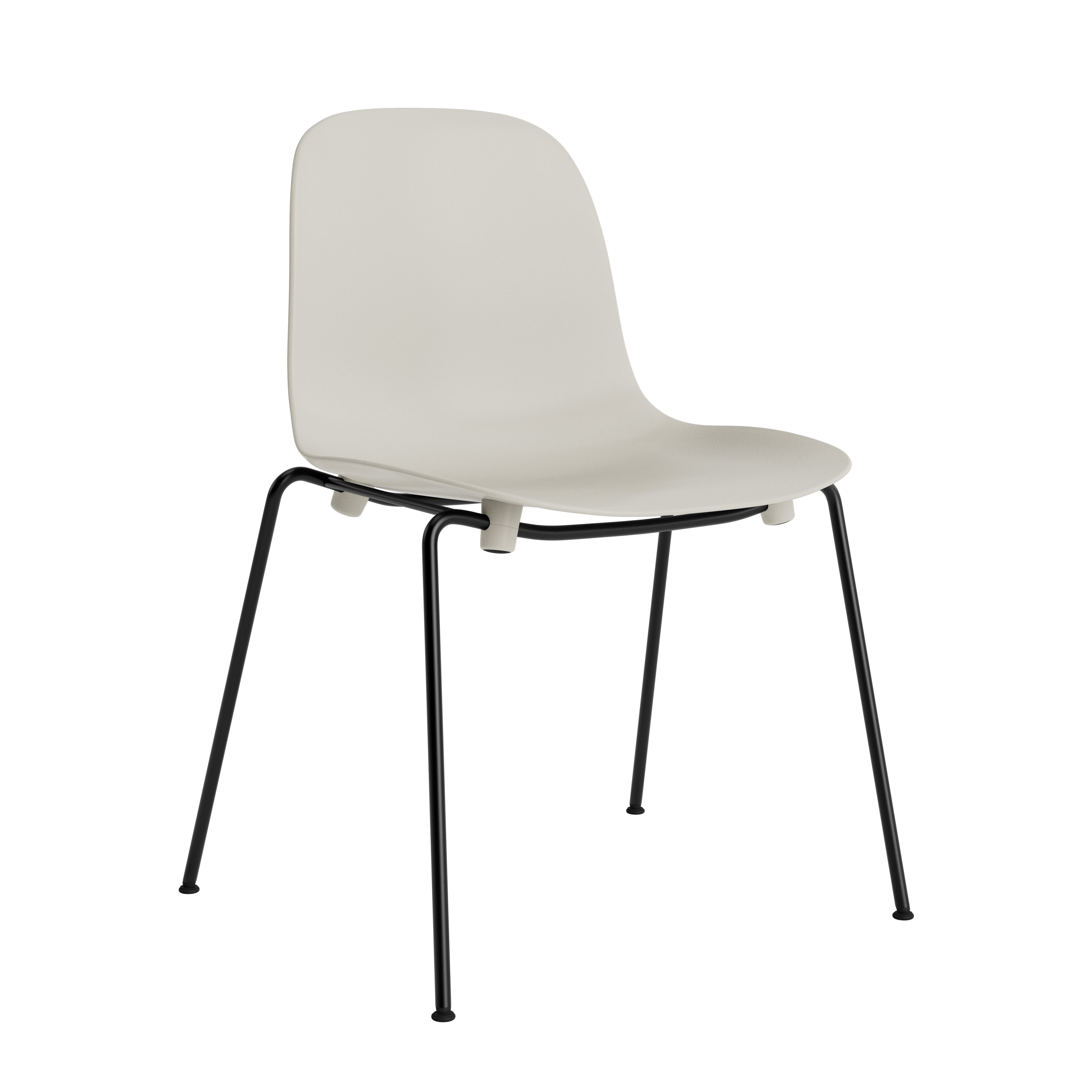 Chair of Forms Stacking light gray with a black base