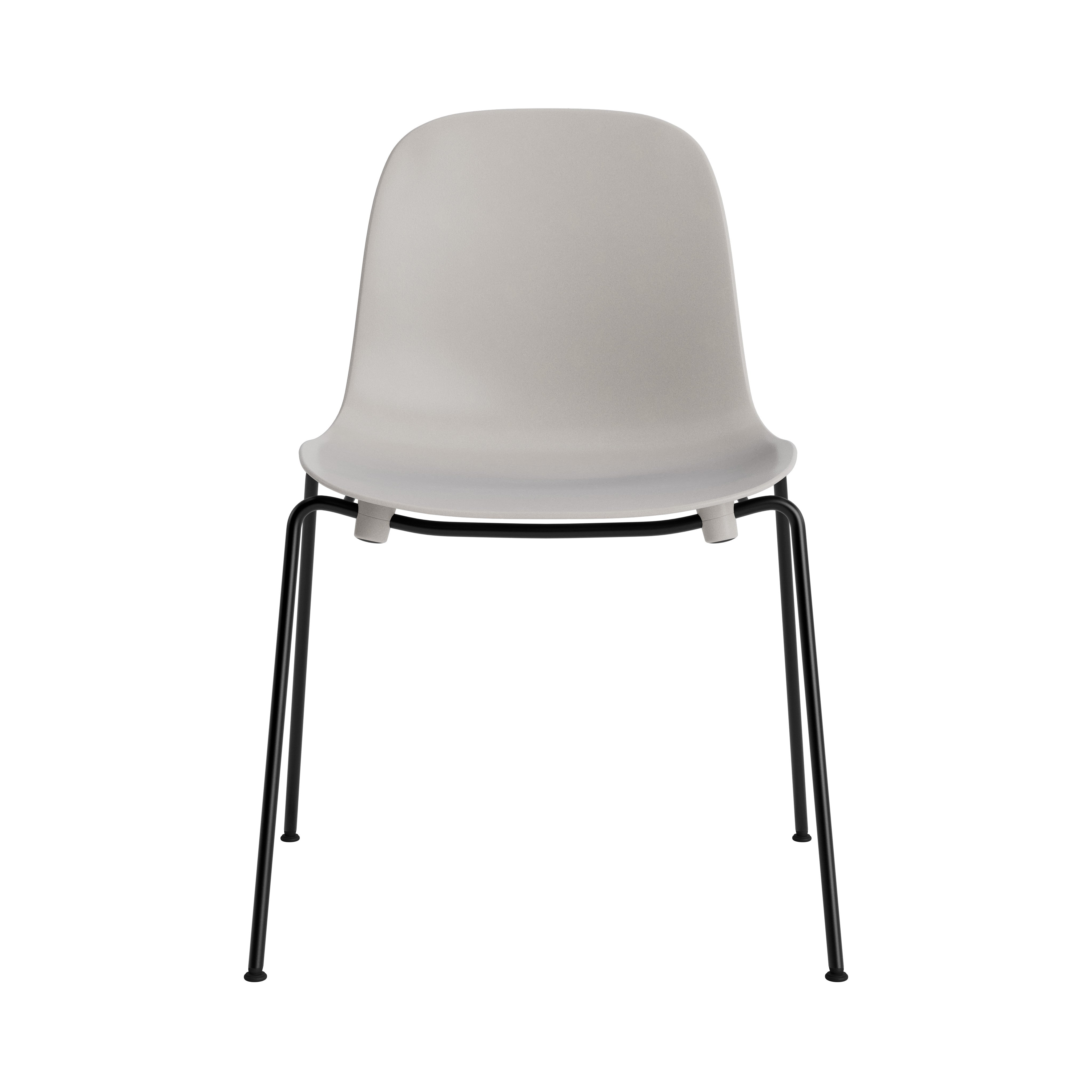 Chair of forms stacking warm gray with a black base