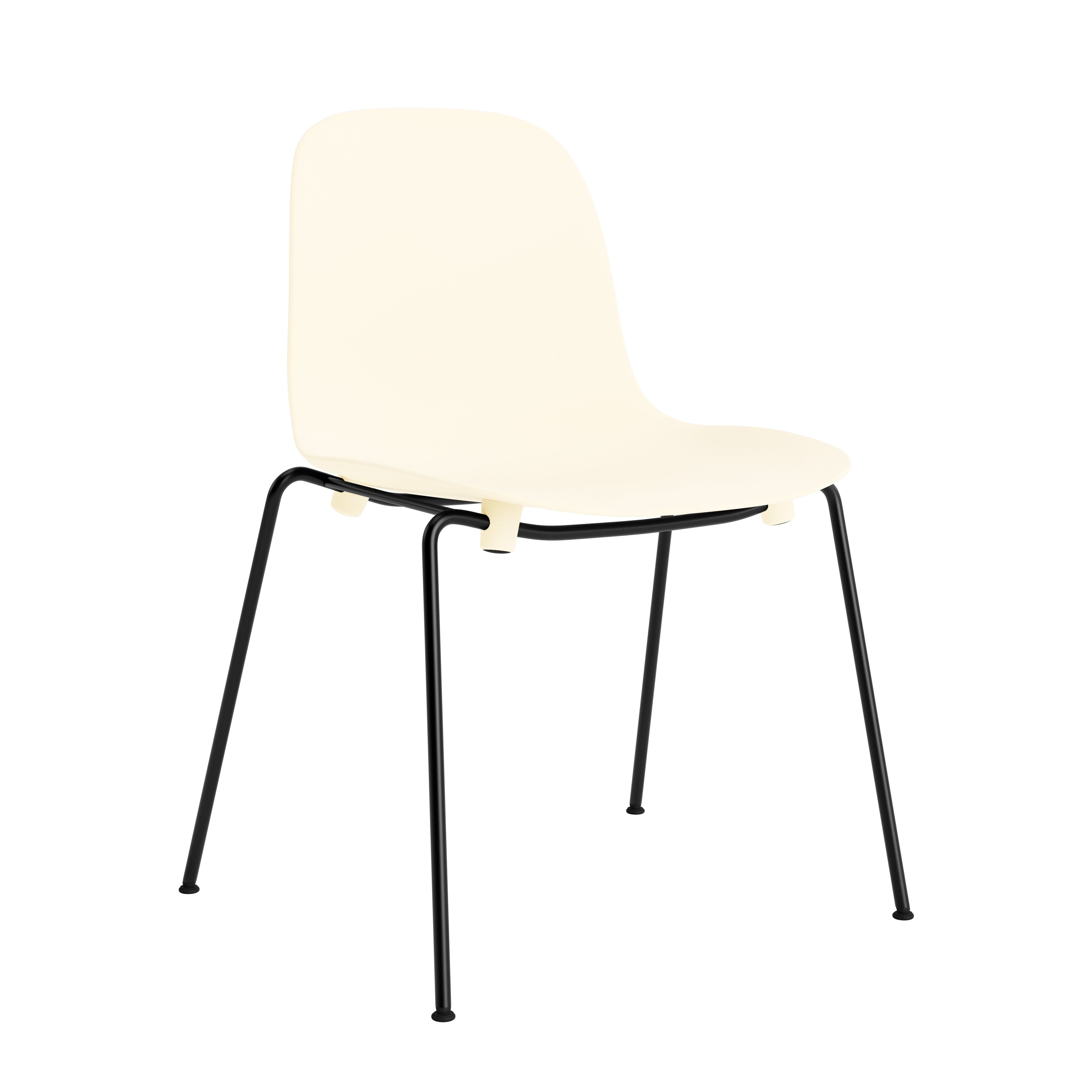 Chair of forms of cream stacking with a black base
