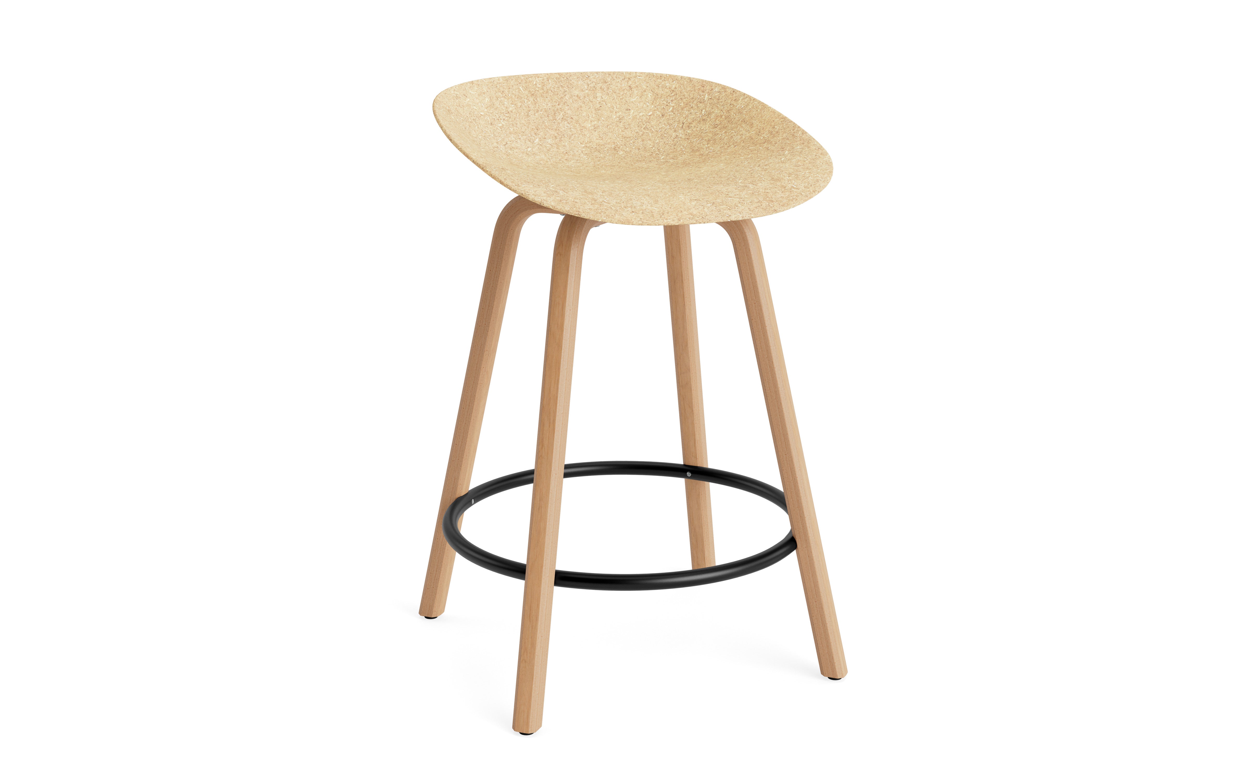 Bar chair Mat beige with beech base
