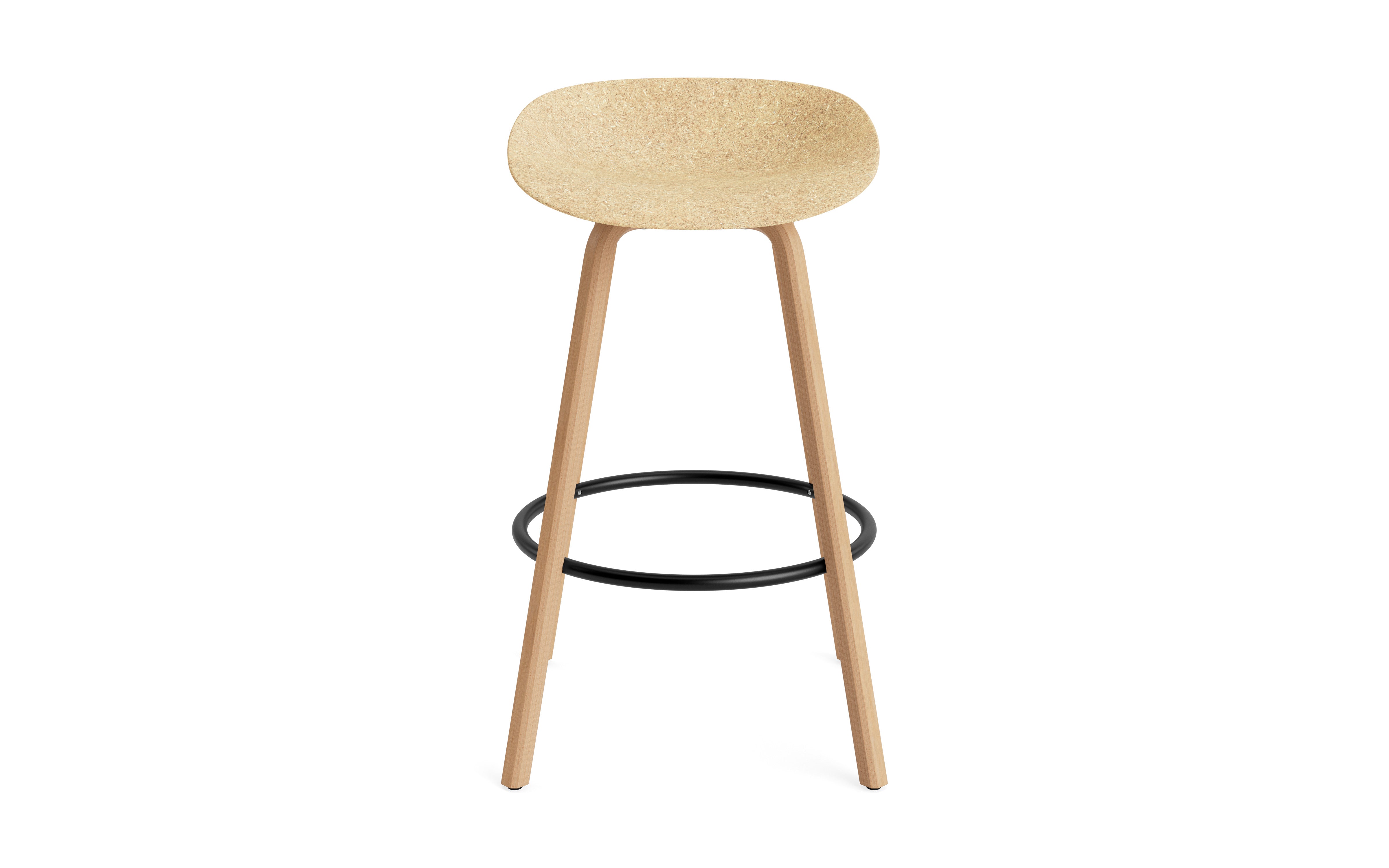 Bar chair Mat beige with beech base