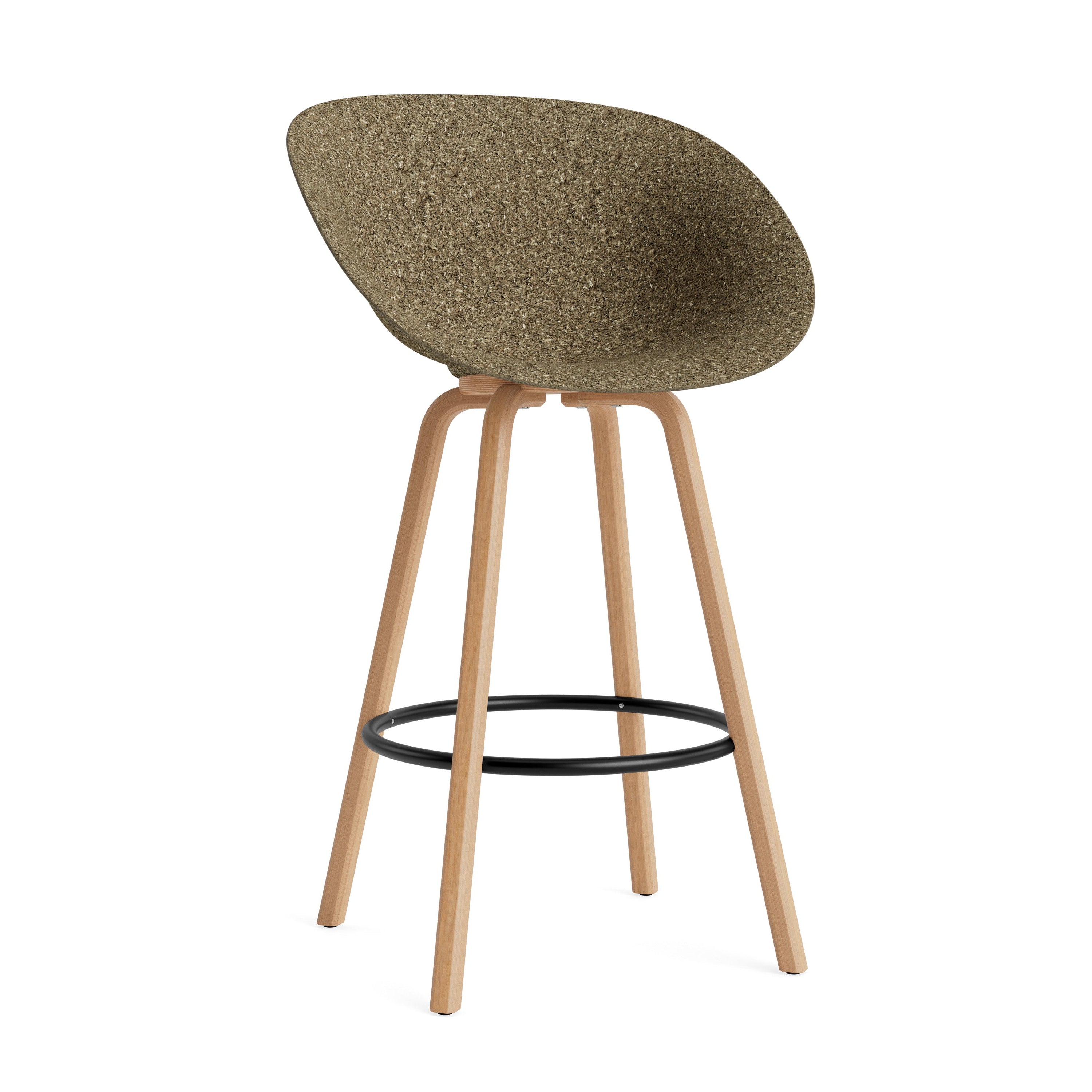 Armchair Green Mat Bar Chair with a beech base