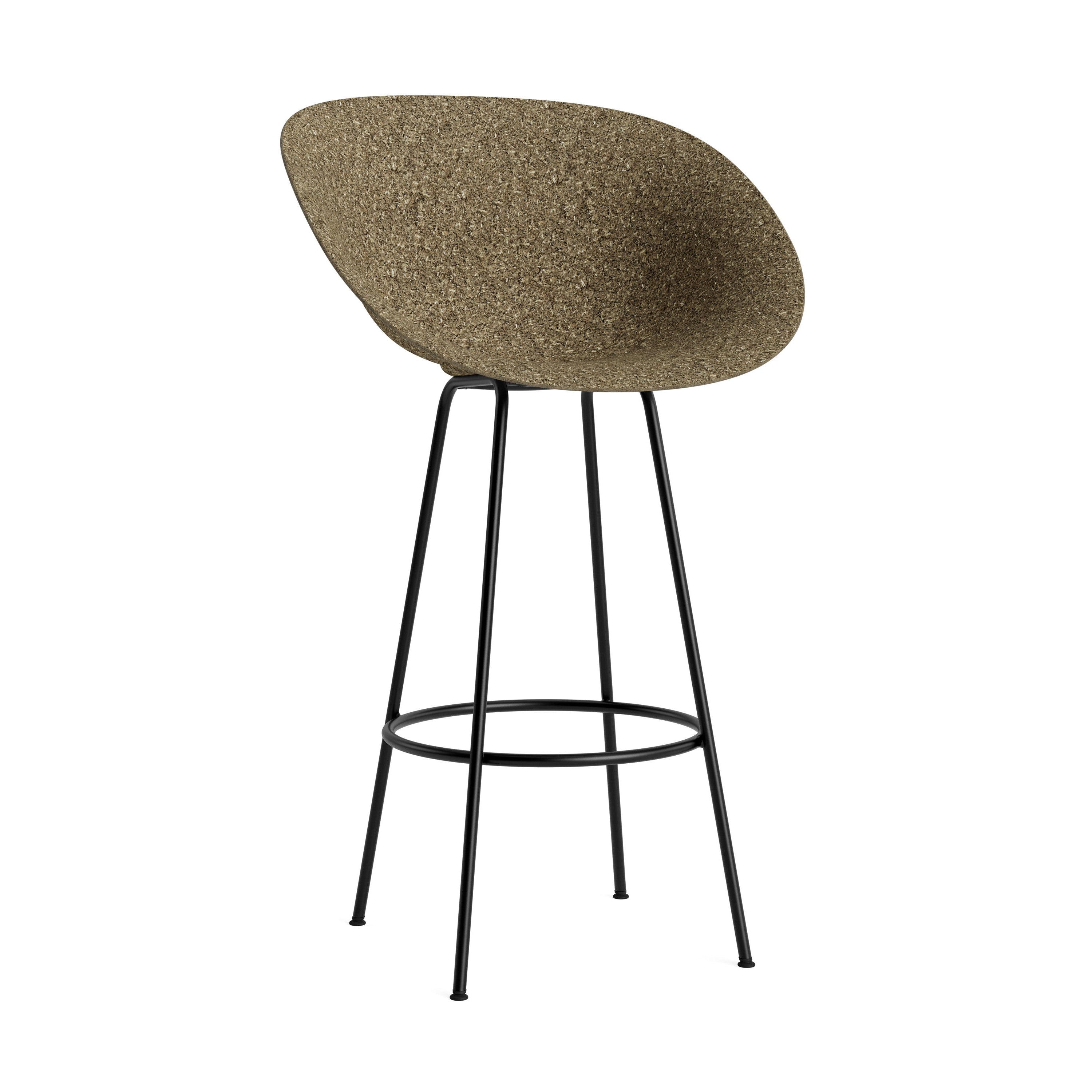 Krzesło barowe MAT ARMCHAIR zielony z czarną podstawą