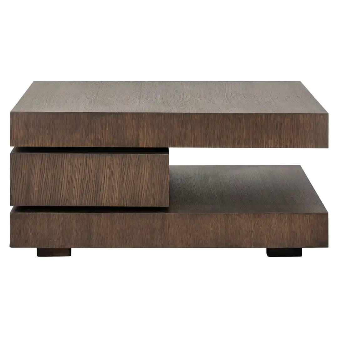OAKURA Brown Side Table Oak Veneer