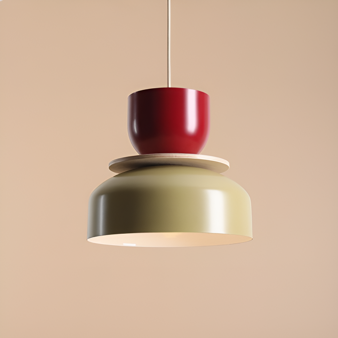 Lampa wisząca UTO bordowy z pistacjowym