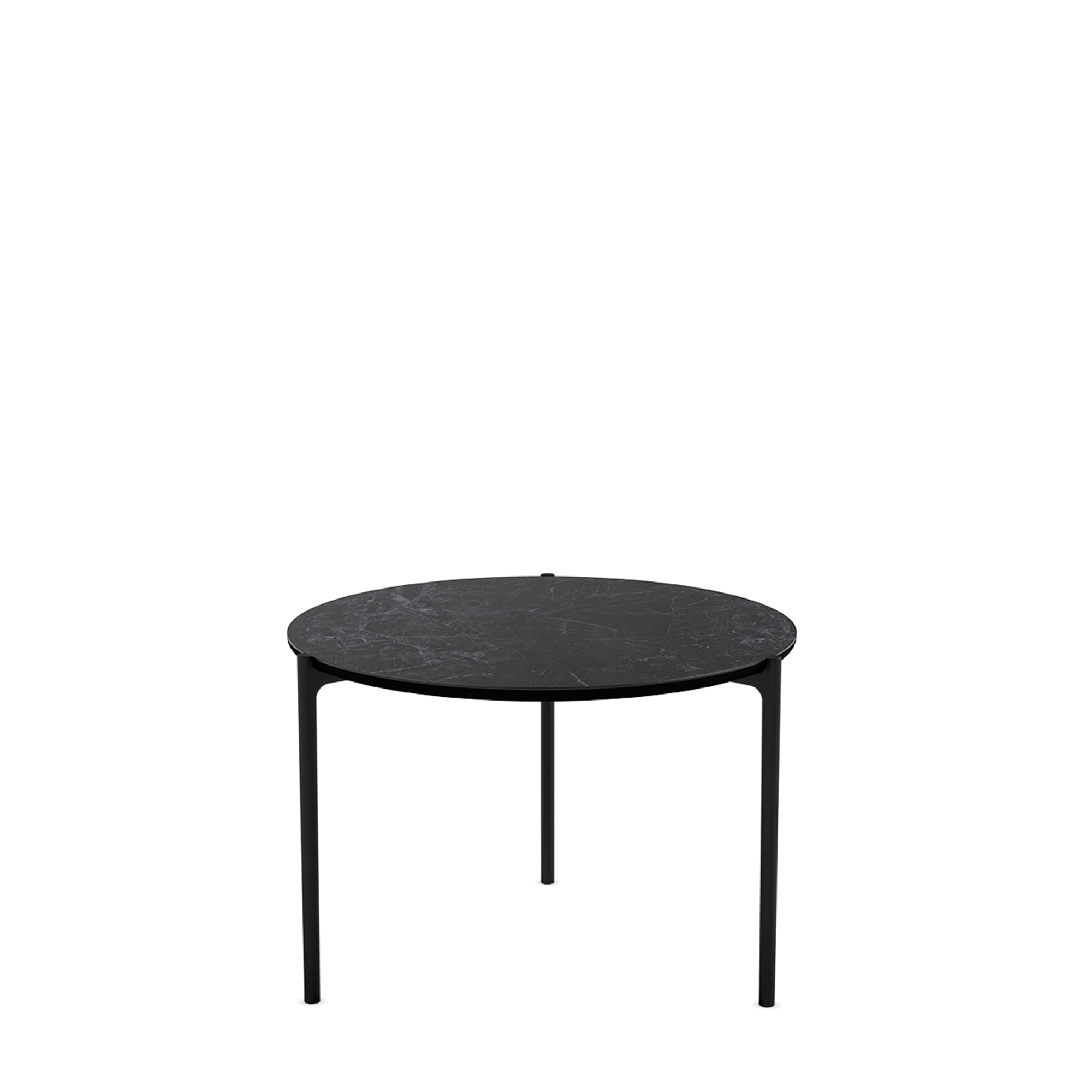 Round Side Table SAVOYE Black Ceramic with Black Base