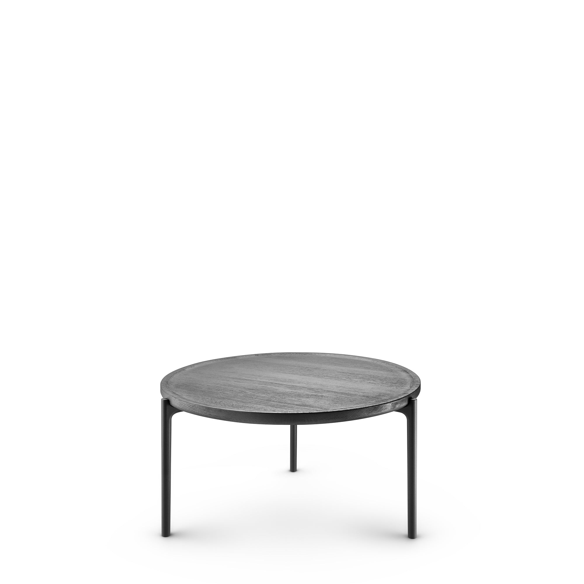 Round coffee table SAVOYE black oak with black base