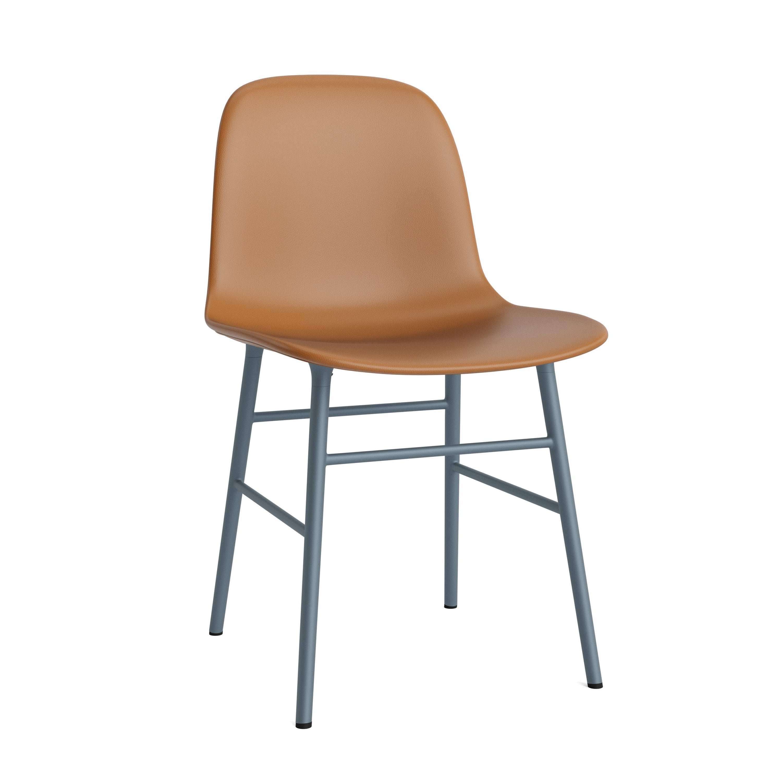 Upholstered chair forms with a sea blue base