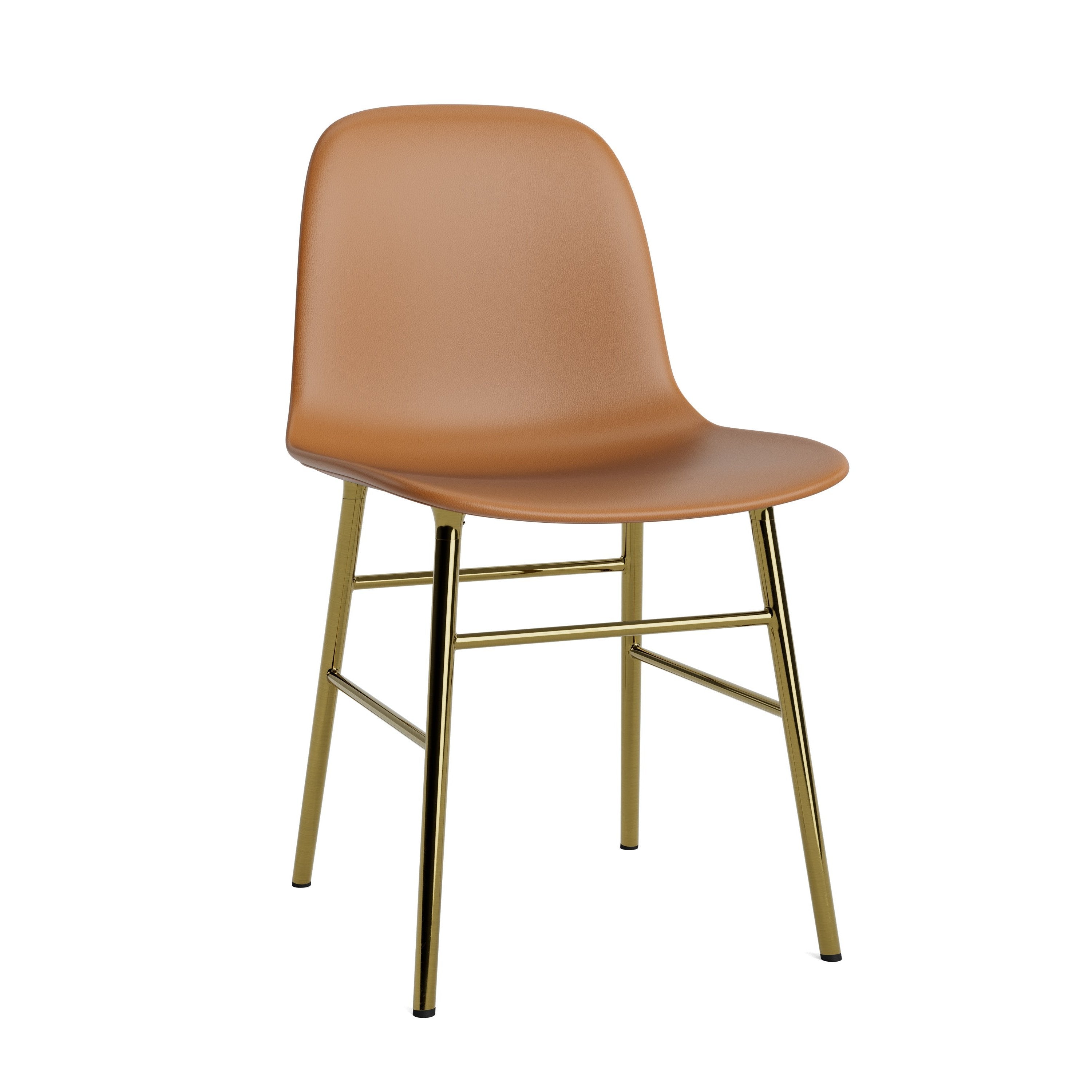 Upholstered chair forms with a golden base