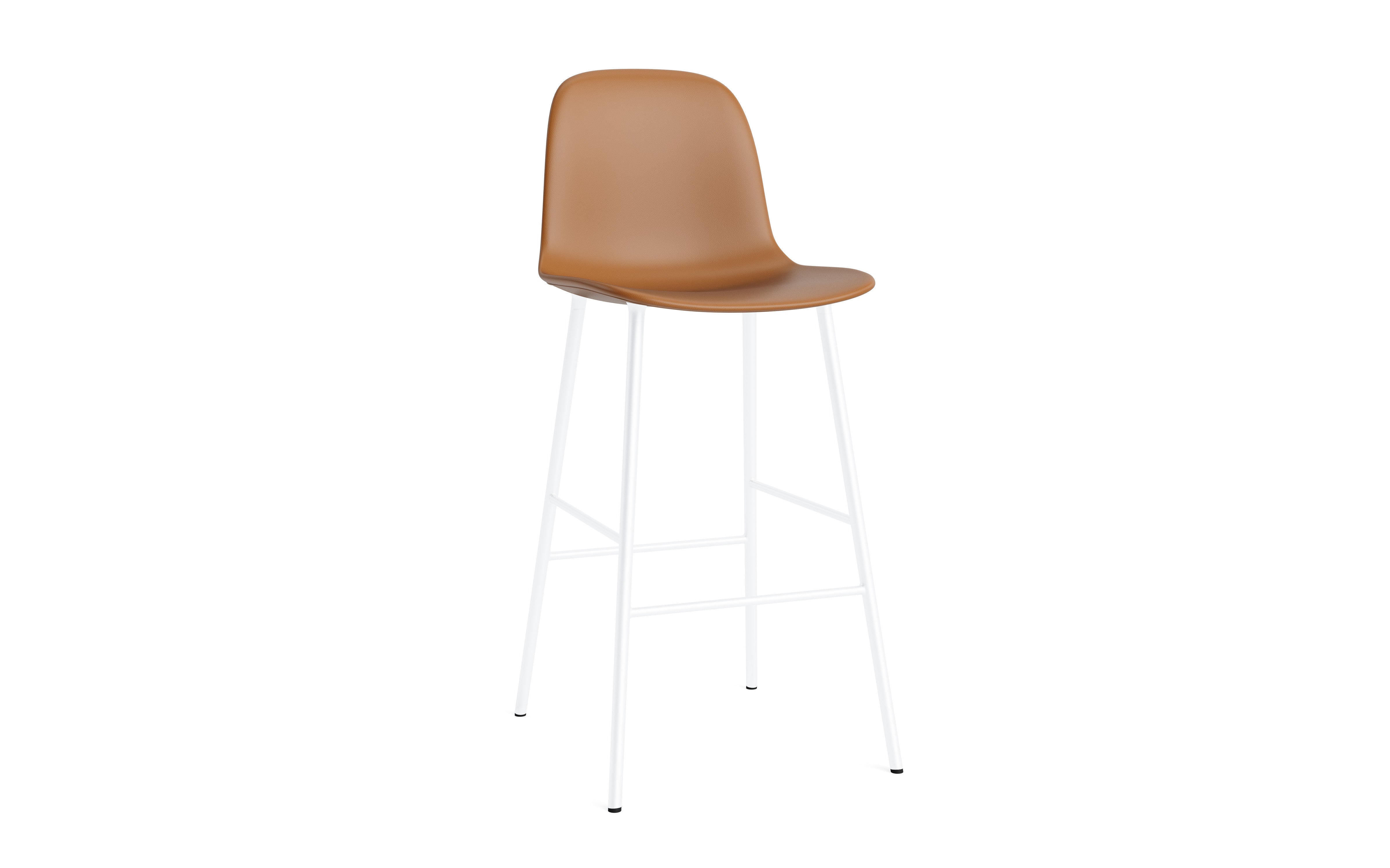 Bar chair upholstered forms with a white base