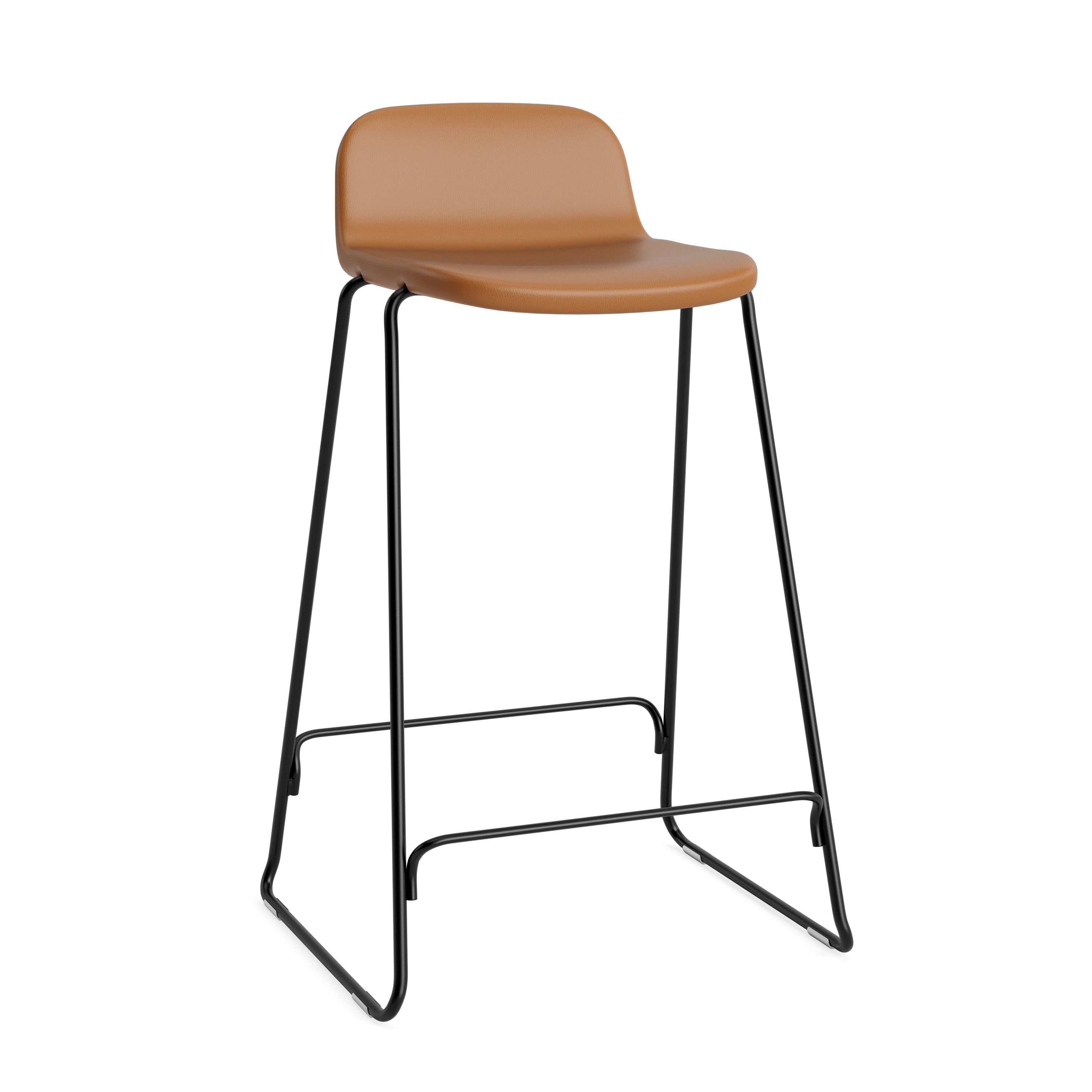 Upholstered bar chair with a black base with a black base