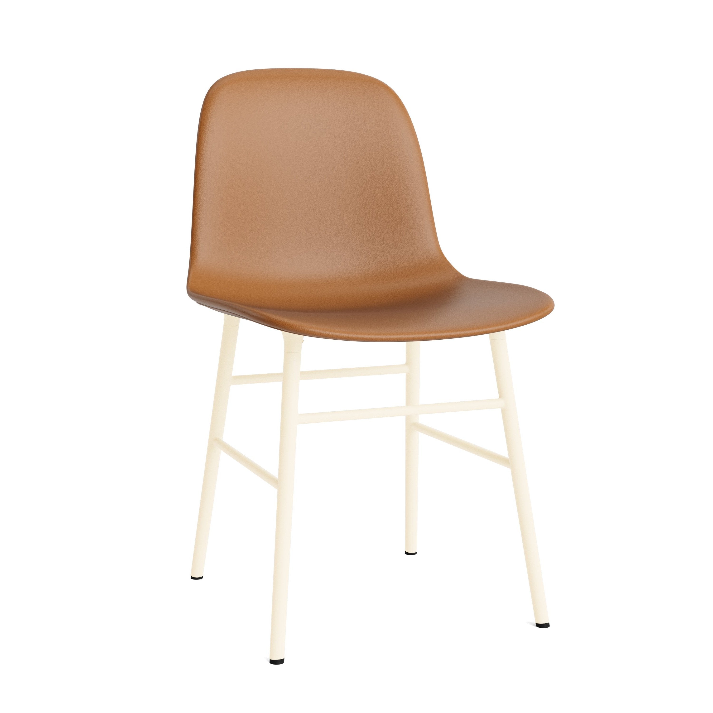 Upholstered chair forms with a cream base