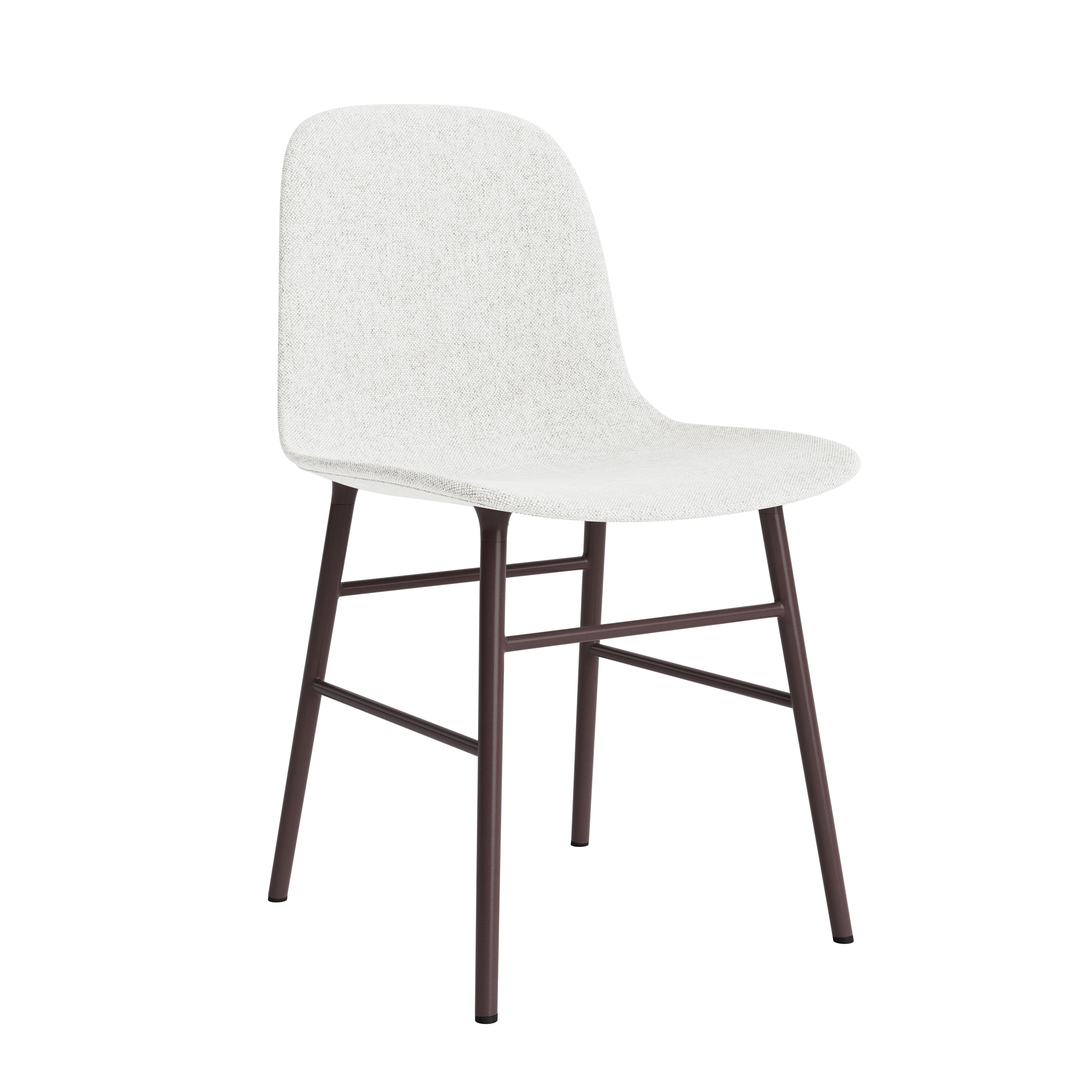 A chair upholstered forms with a brown base