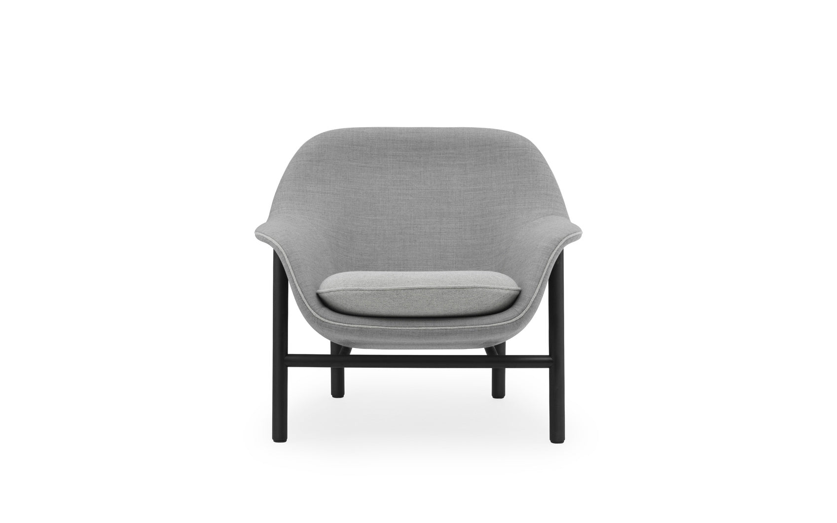 Drape Low armchair with a black oak base