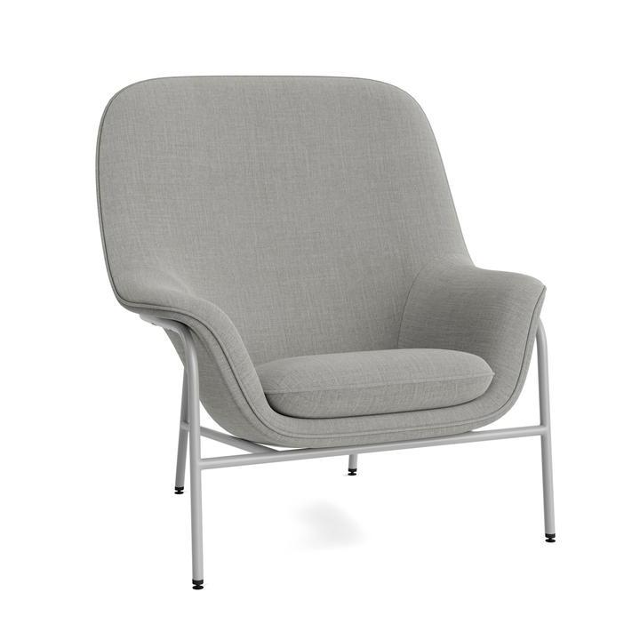 Fotel DRAPE HIGH z szarą metalową podstawą