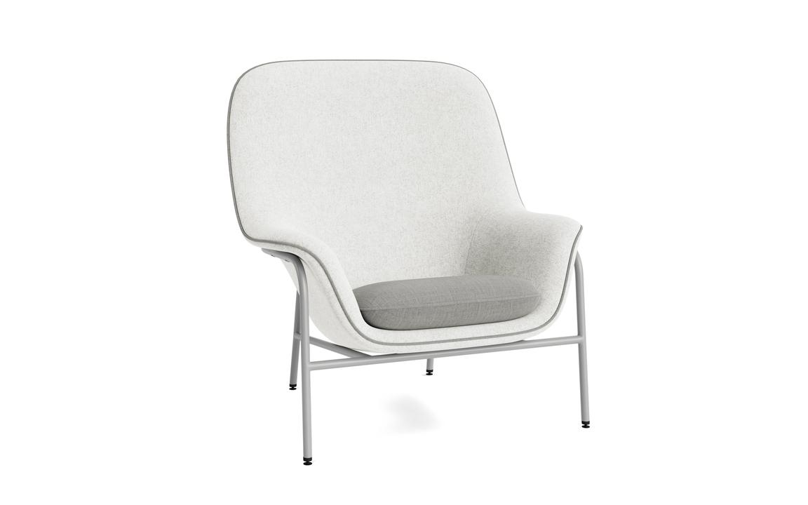Drape High armchair with a gray metal base