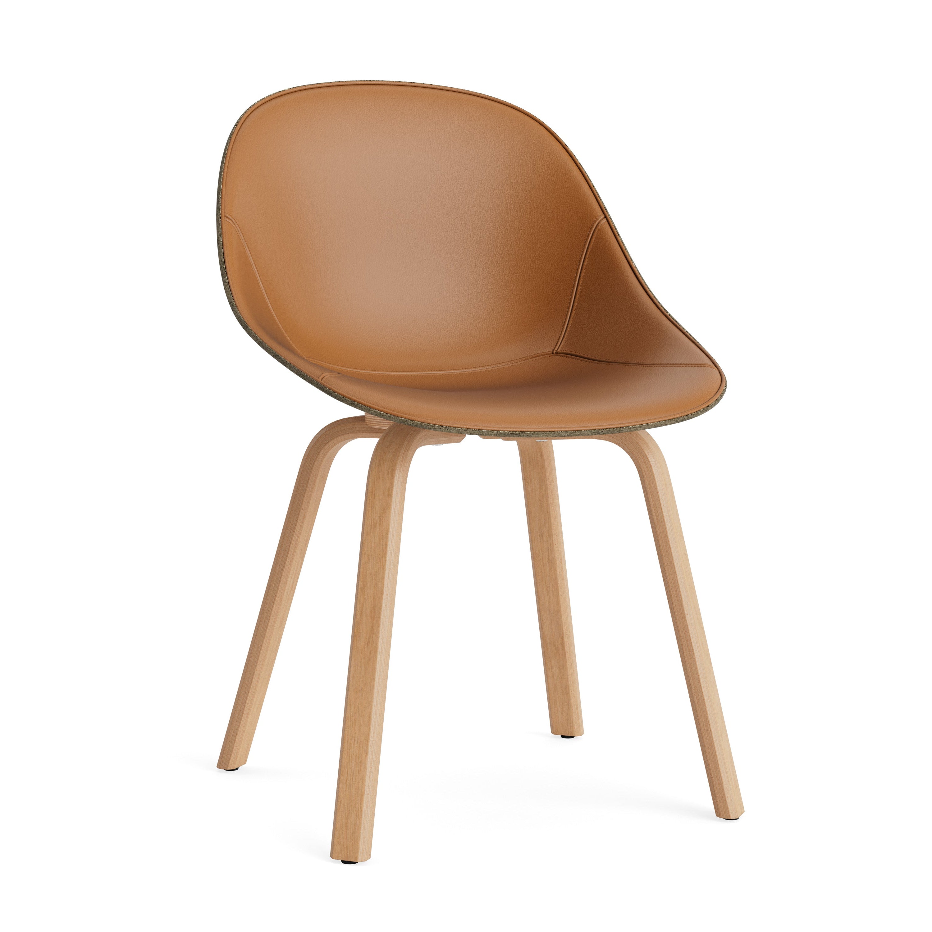 Upholstered chair green mat with a beech base