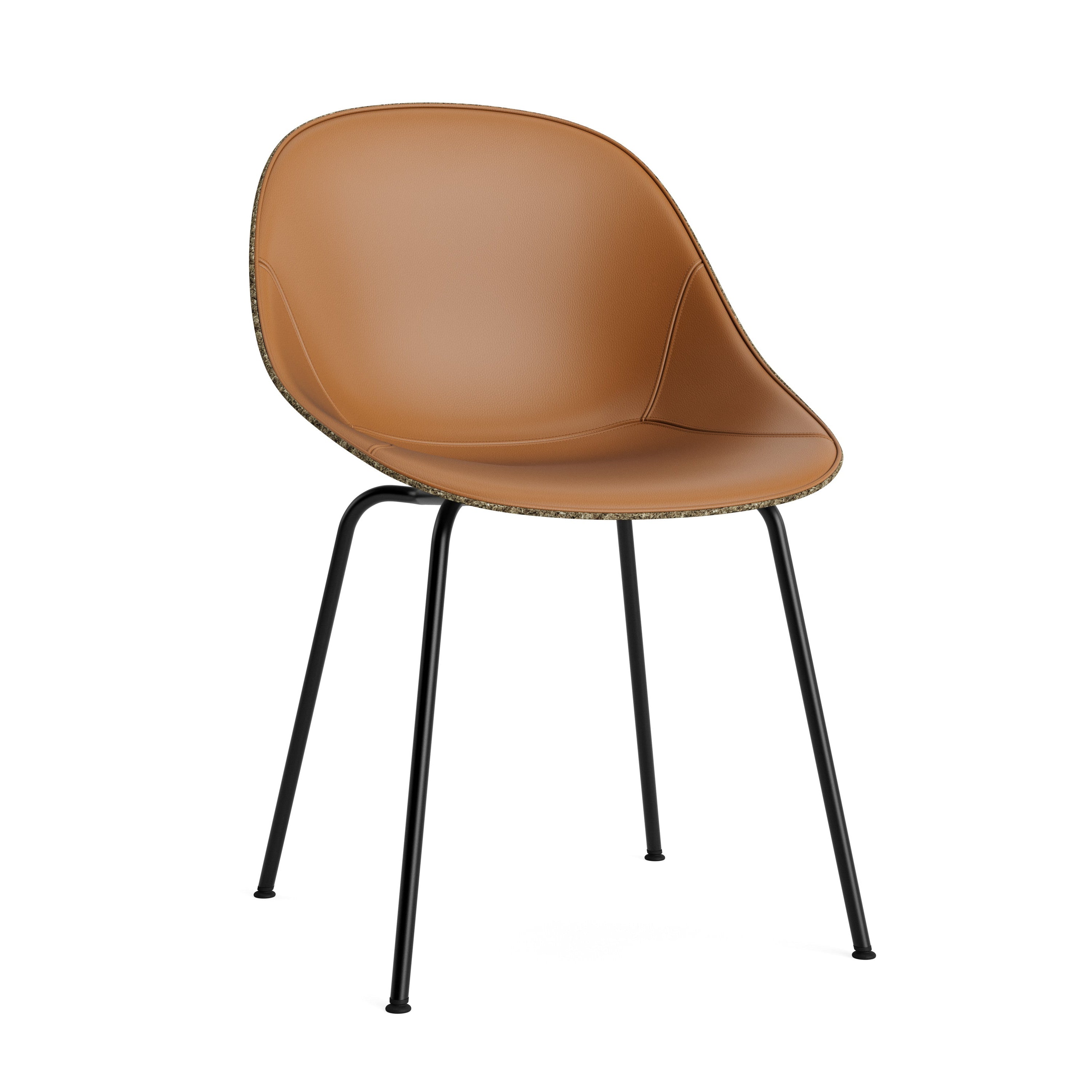 Upholstered chair green mat with a black base