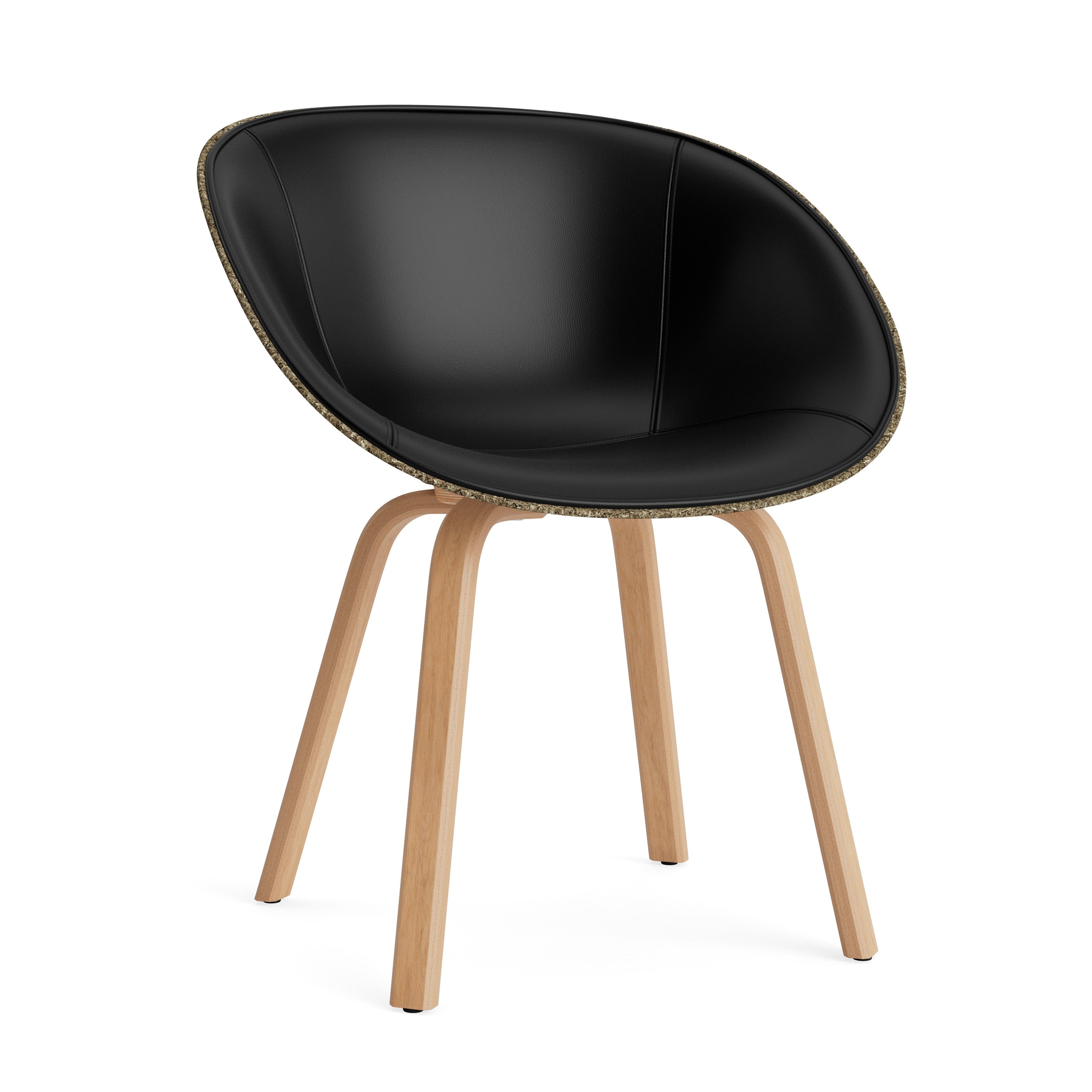 Krzesło tapicerowane MAT ARMCHAIR zielony ze sklejką bukową