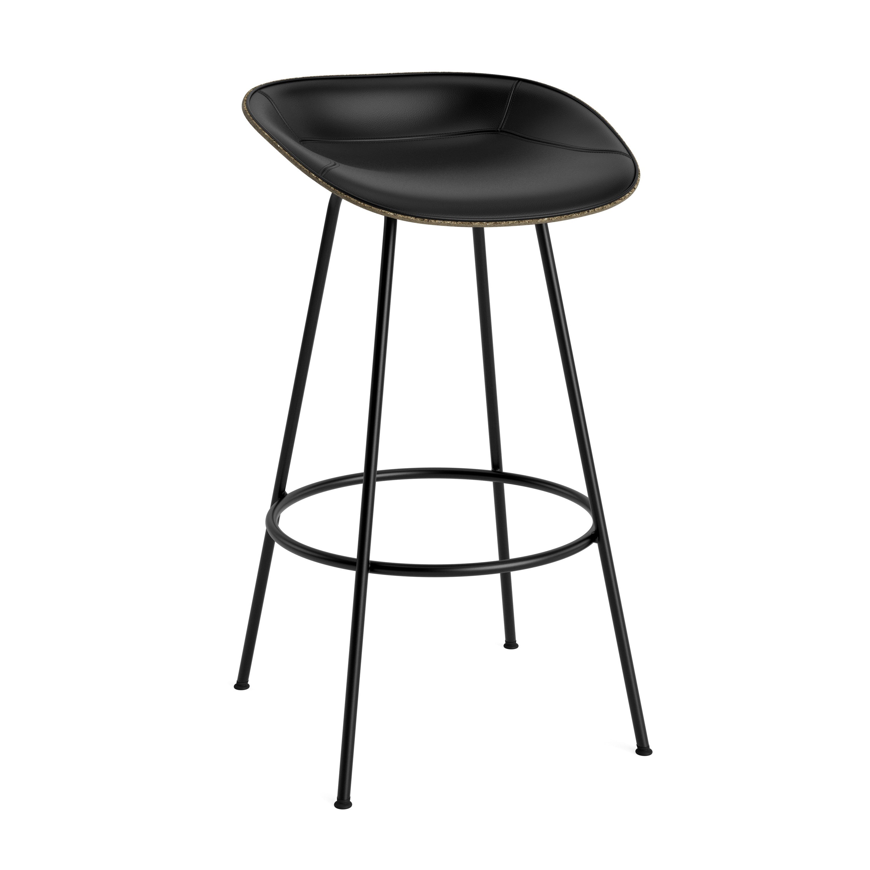 Upholstered beige matrix chair with a black base
