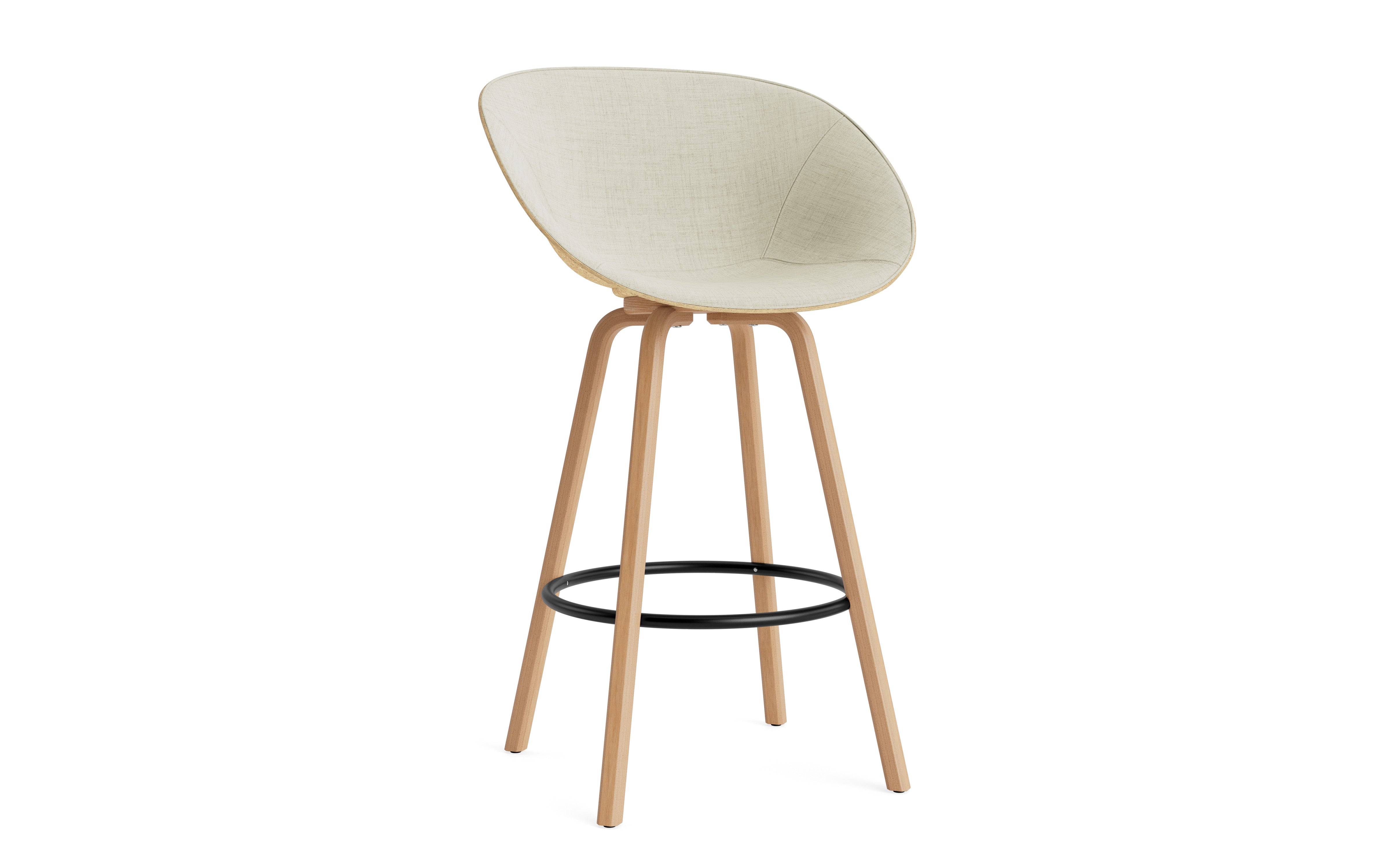 Armchair green upholstered barrier chair with a beech base