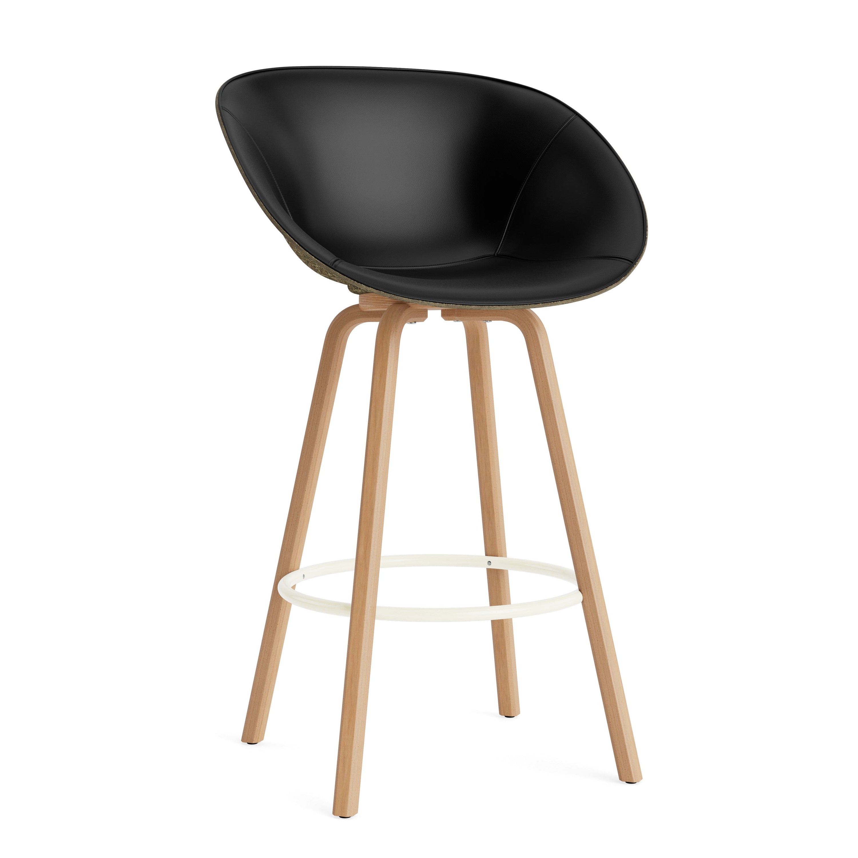 Armchair green upholstered barrier chair with a beech base