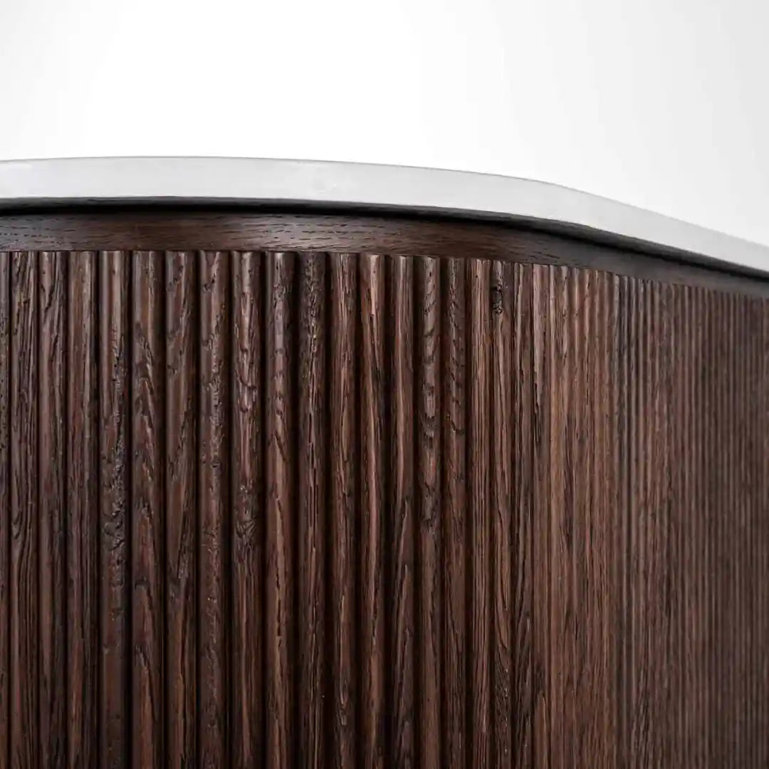 BARKLEY chest of drawers brown with a gold base