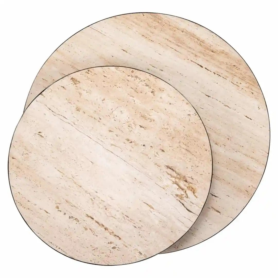 AVALON coffee table travertine with a brown base