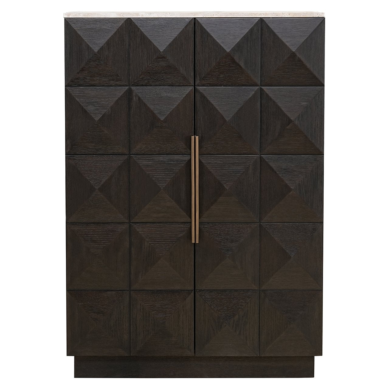 High Chest of Drawers CLAREMONT brown with beige stone