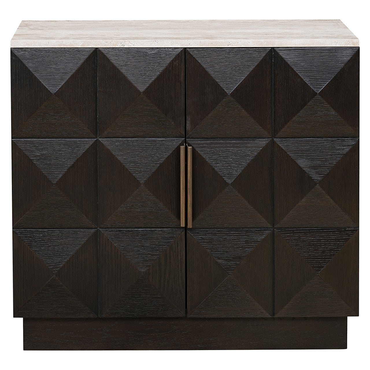 2-door CLAREMONT chest of drawers brown with beige stone
