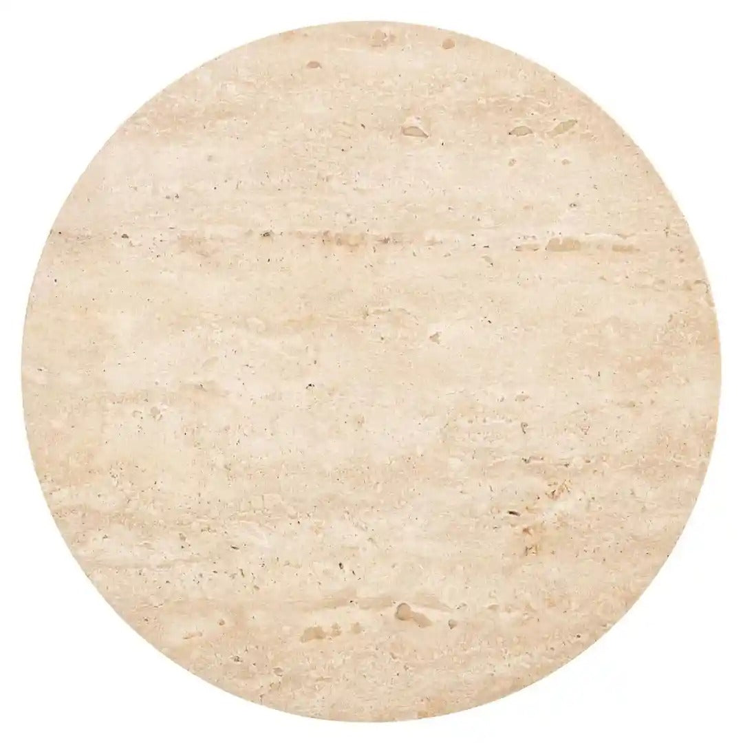 KIBO Beige Travertine Side Table