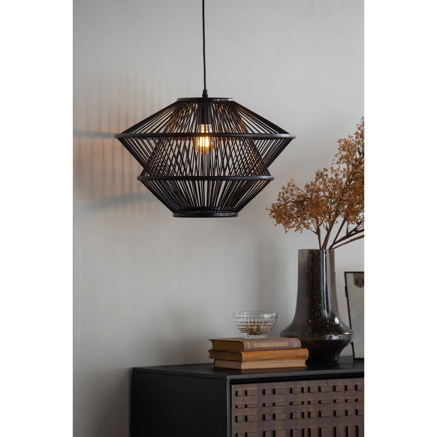 Lampa wisząca BAMBOO czarny bambus