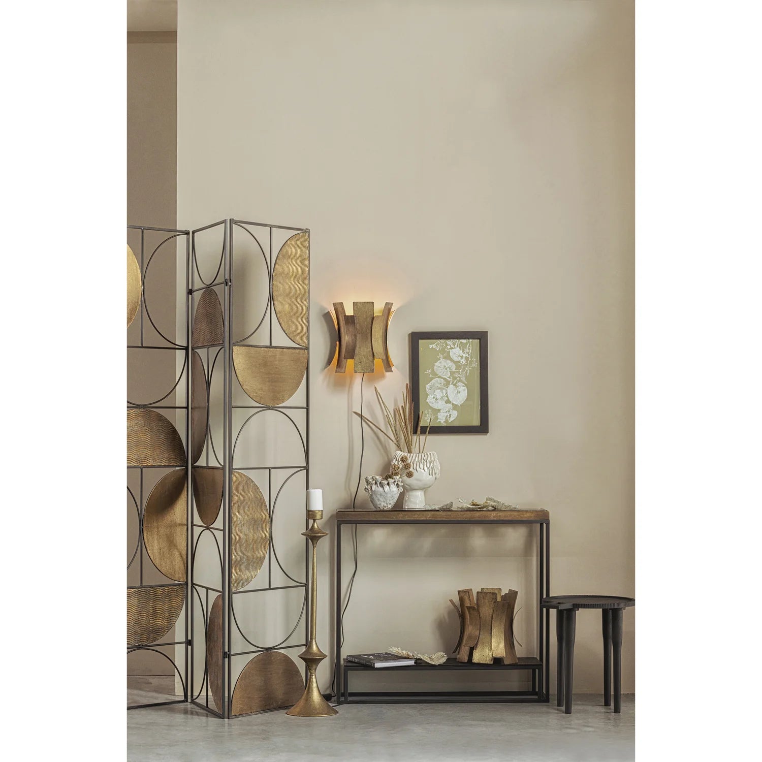 Wandlampe, altes Messing