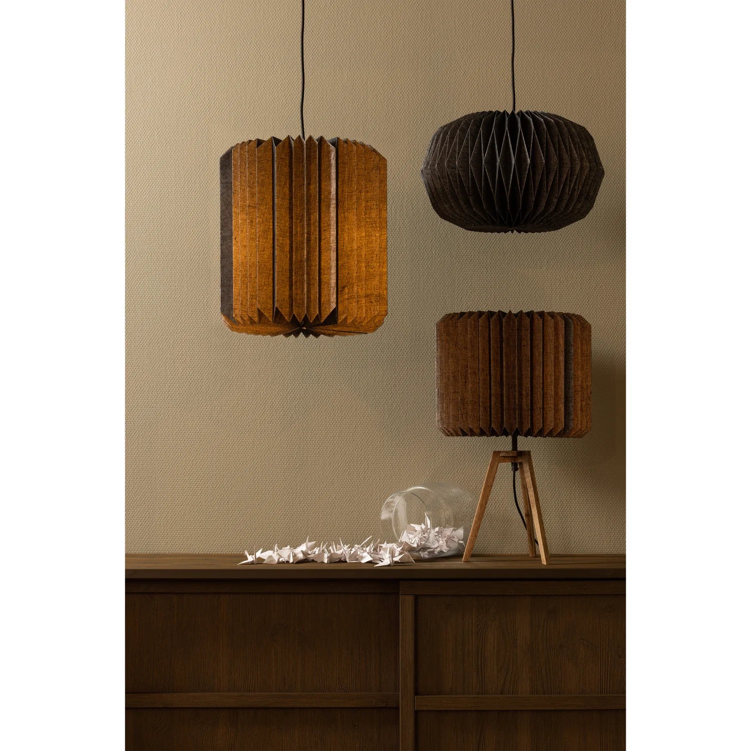 Globe hanging lamp black paper