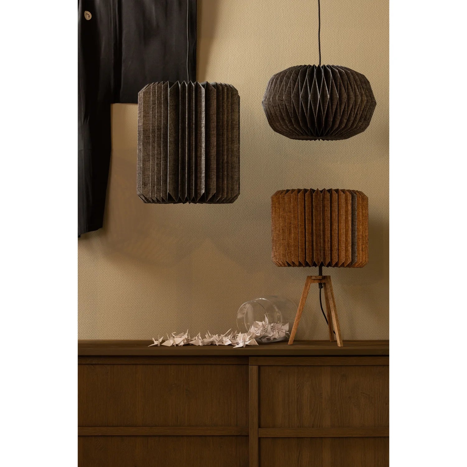 Lampa wisząca BONES czarny papier