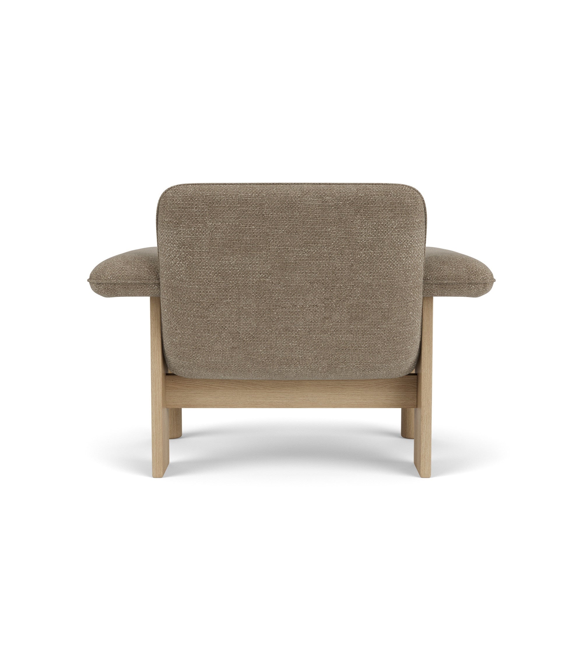 BRASILIA upholstered armchair with oak base