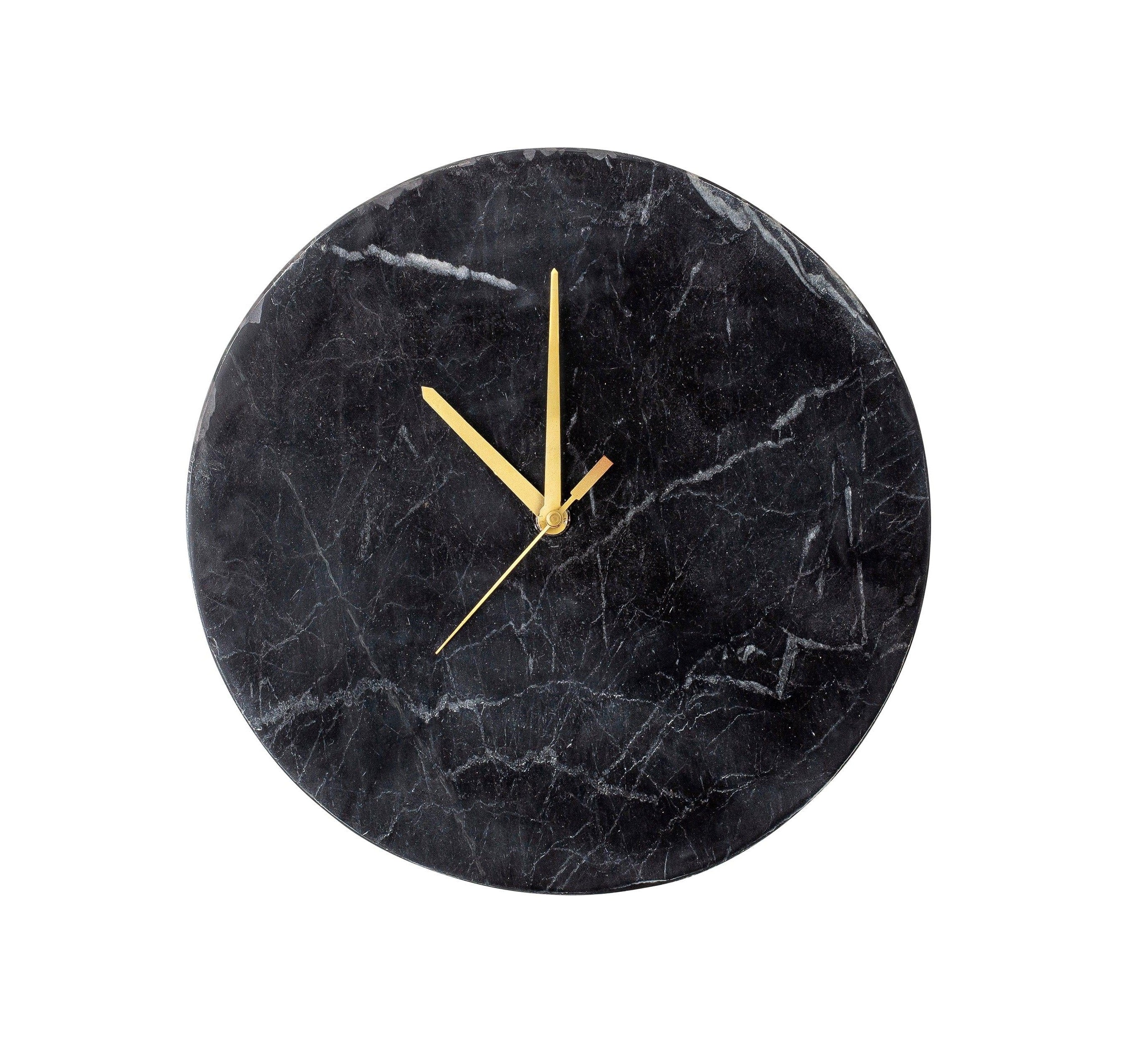 Zegar ścienny z czarnego marmuru Bloomingville    Eye on Design