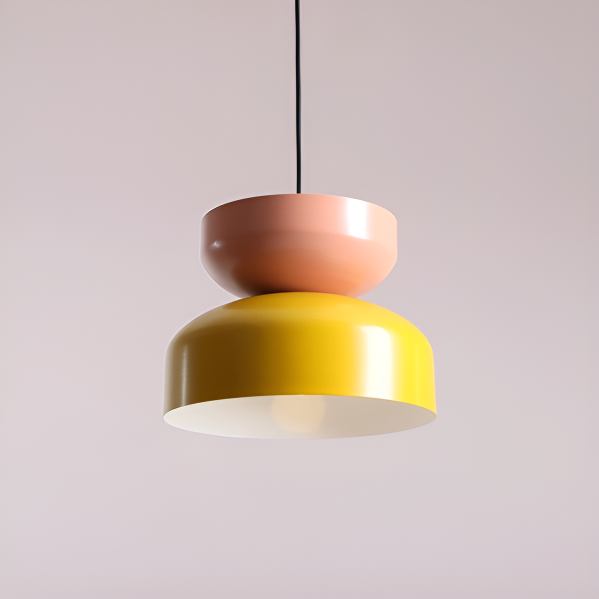 Lampa wisząca TULA koralowy z musztardowym