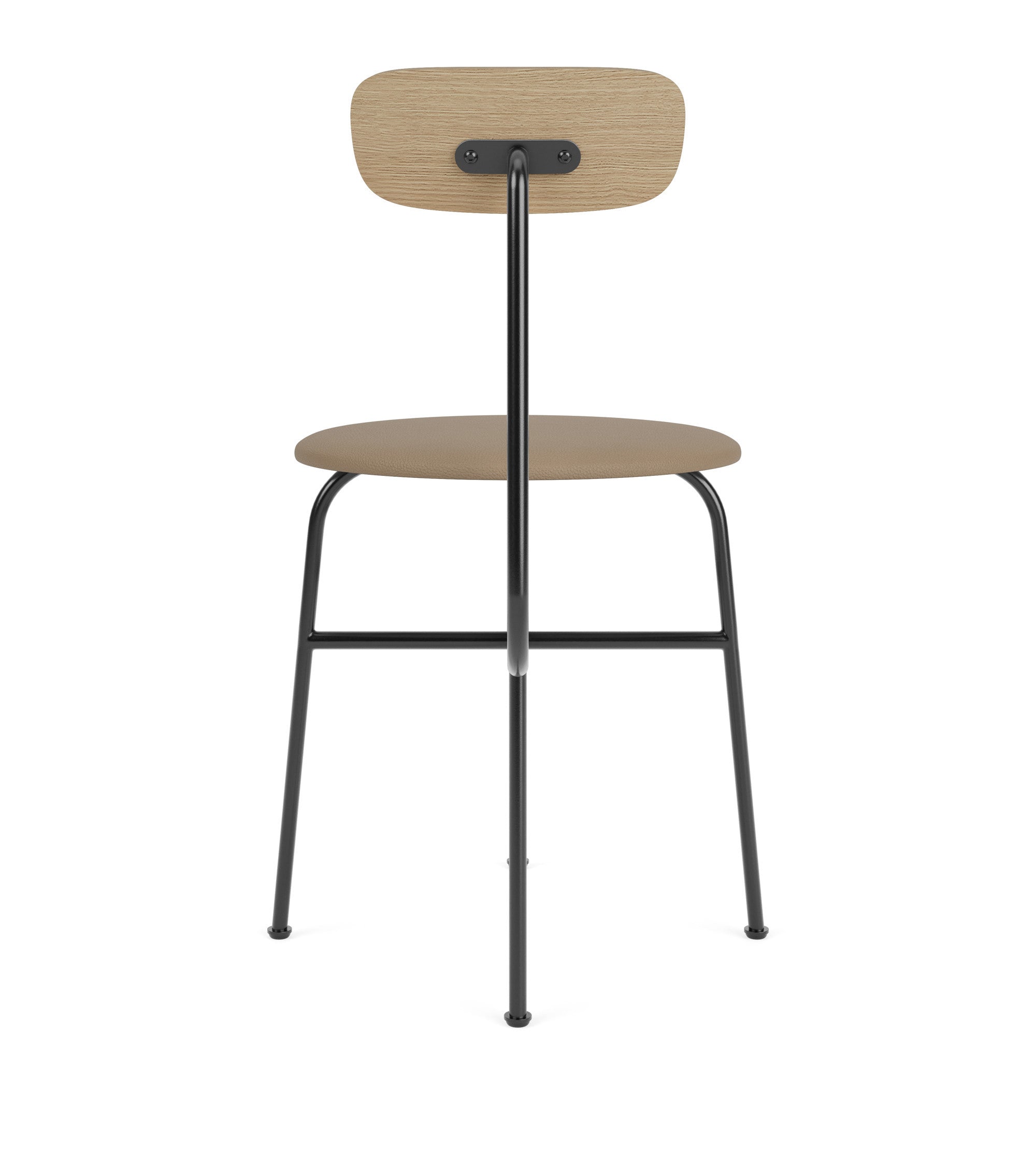 AFTEROOM chair with oak veneer and upholstered beige seat