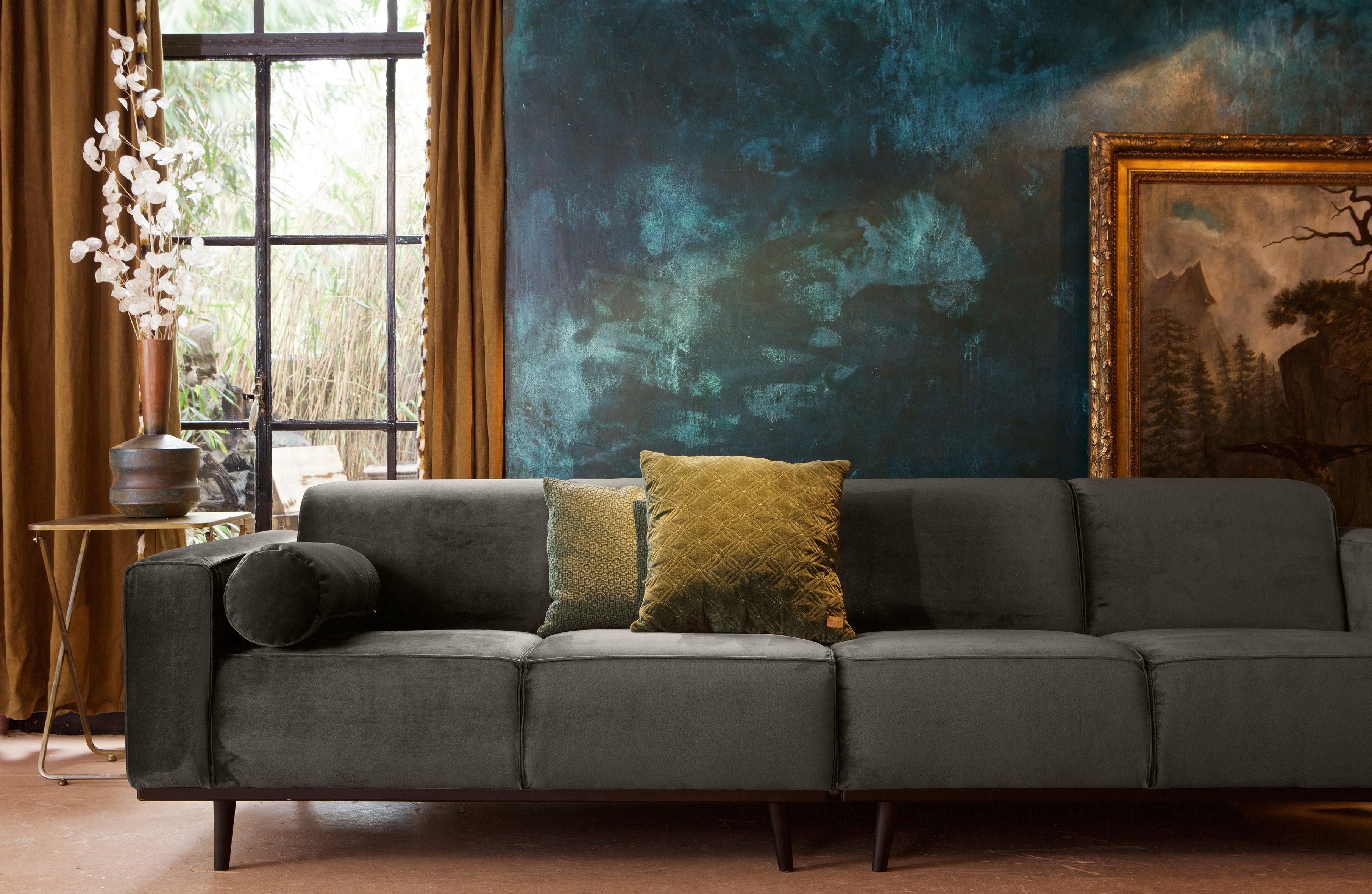 Sofa aksamitna 4-osobowa STATEMENT ciemnozielony Be Pure    Eye on Design