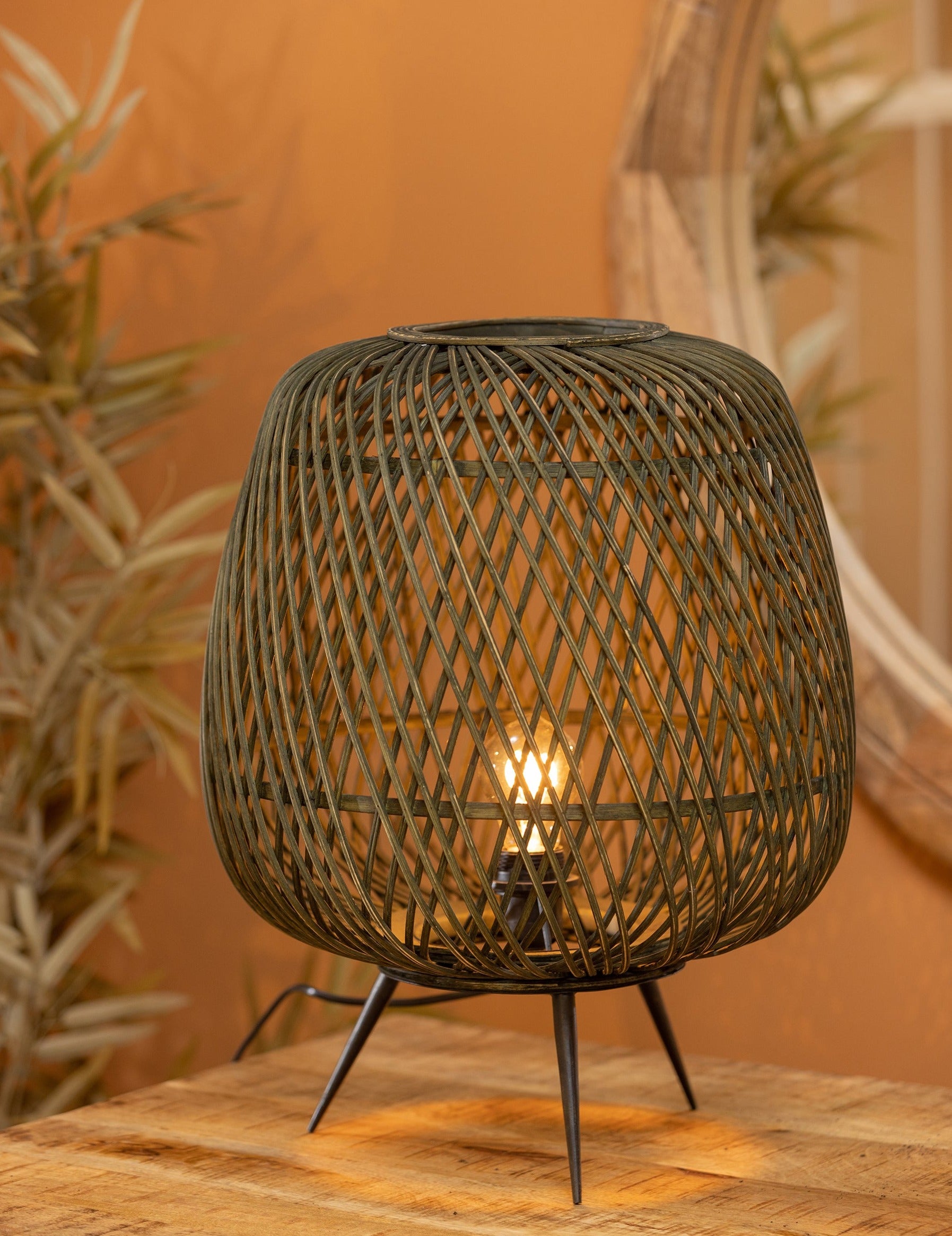 Lampa stołowa bambusowa MOZA zielony