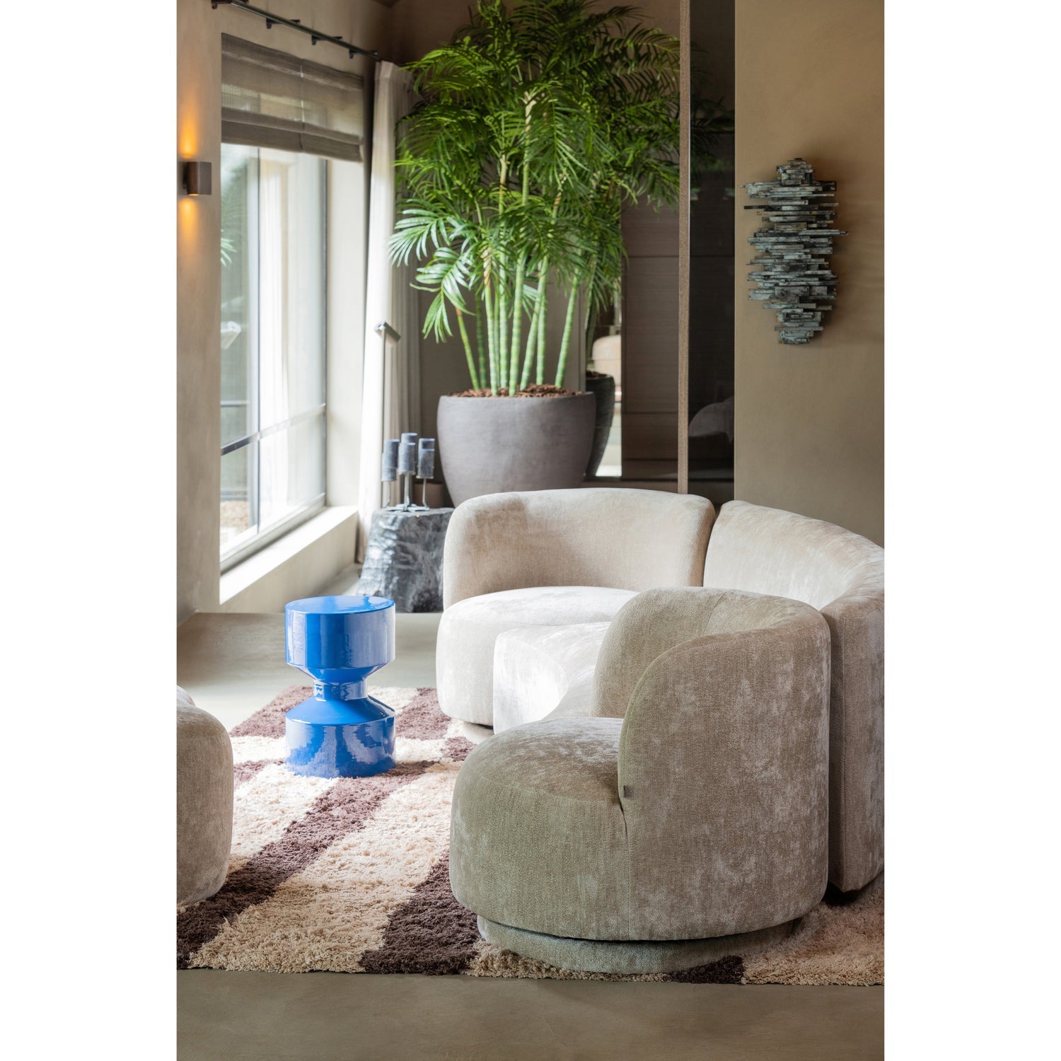 FAFA brown rug with beige