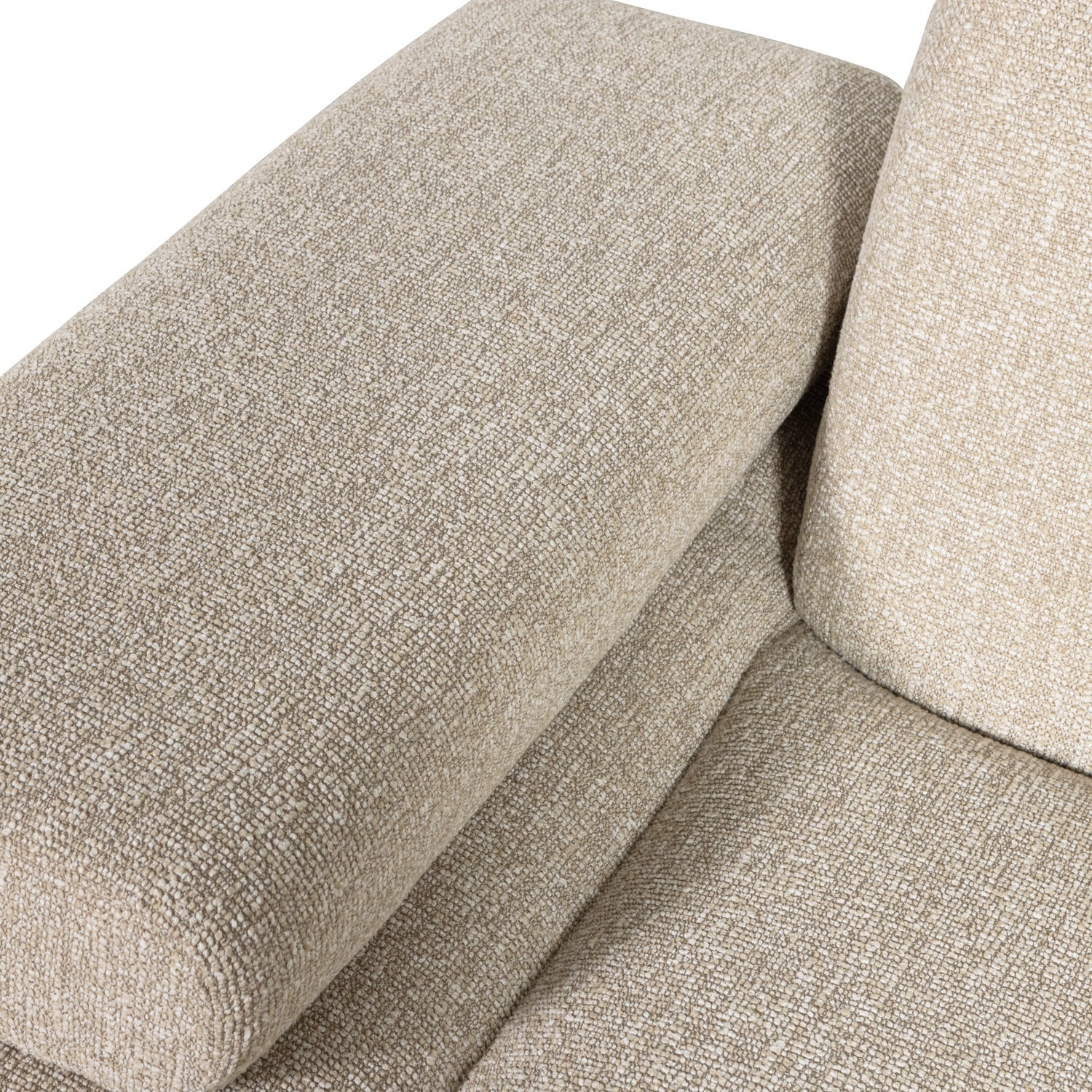 Sofa modułowa MOJO - element lewostronny beżowy melanż bouclé