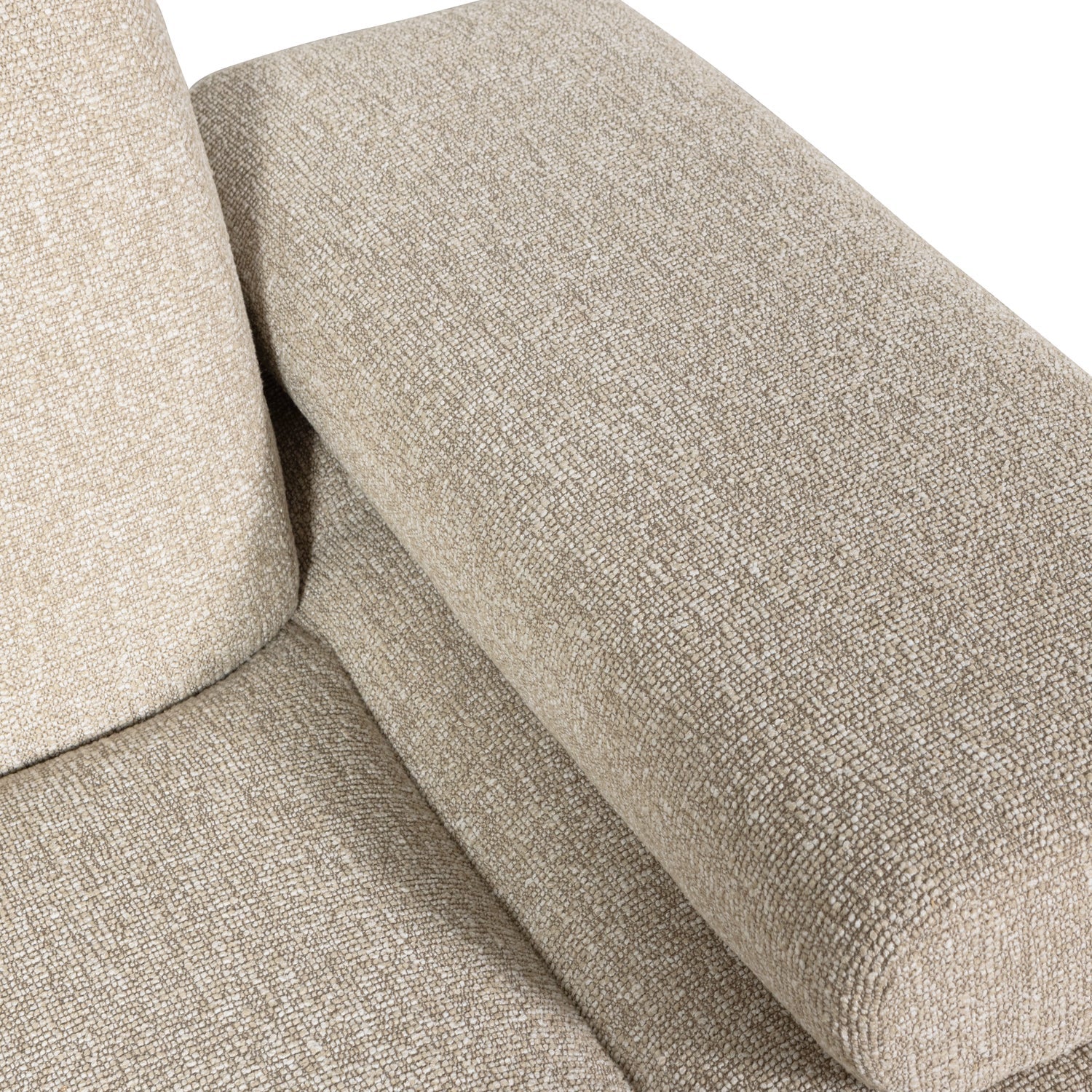 Sofa modułowa MOJO - element prawostronny beżowy melanż bouclé