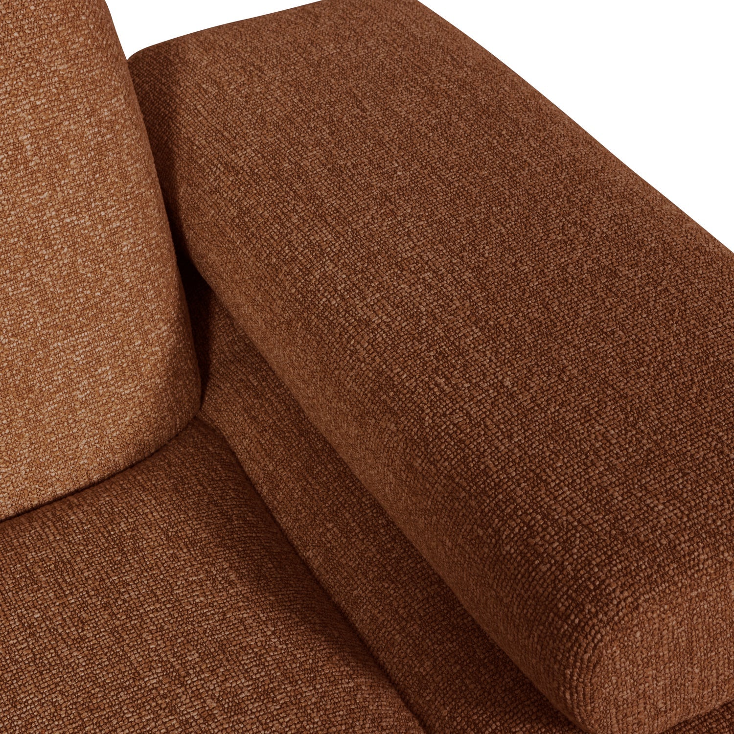 Modulares Sofa MOJO - rechte Element in braunem Bouclé