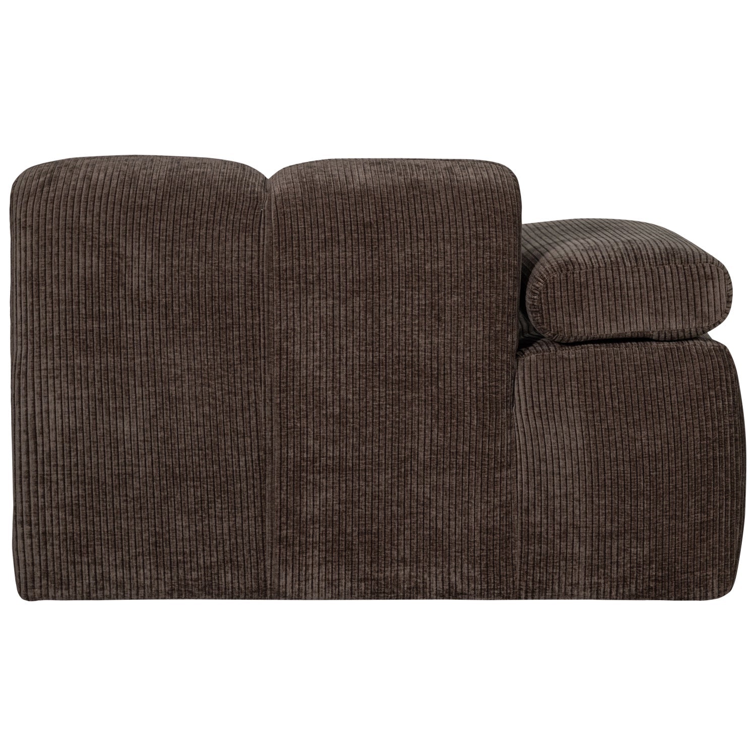 Sofa modułowa MOJO - element lewostronny ciemnobrązowy sztruks